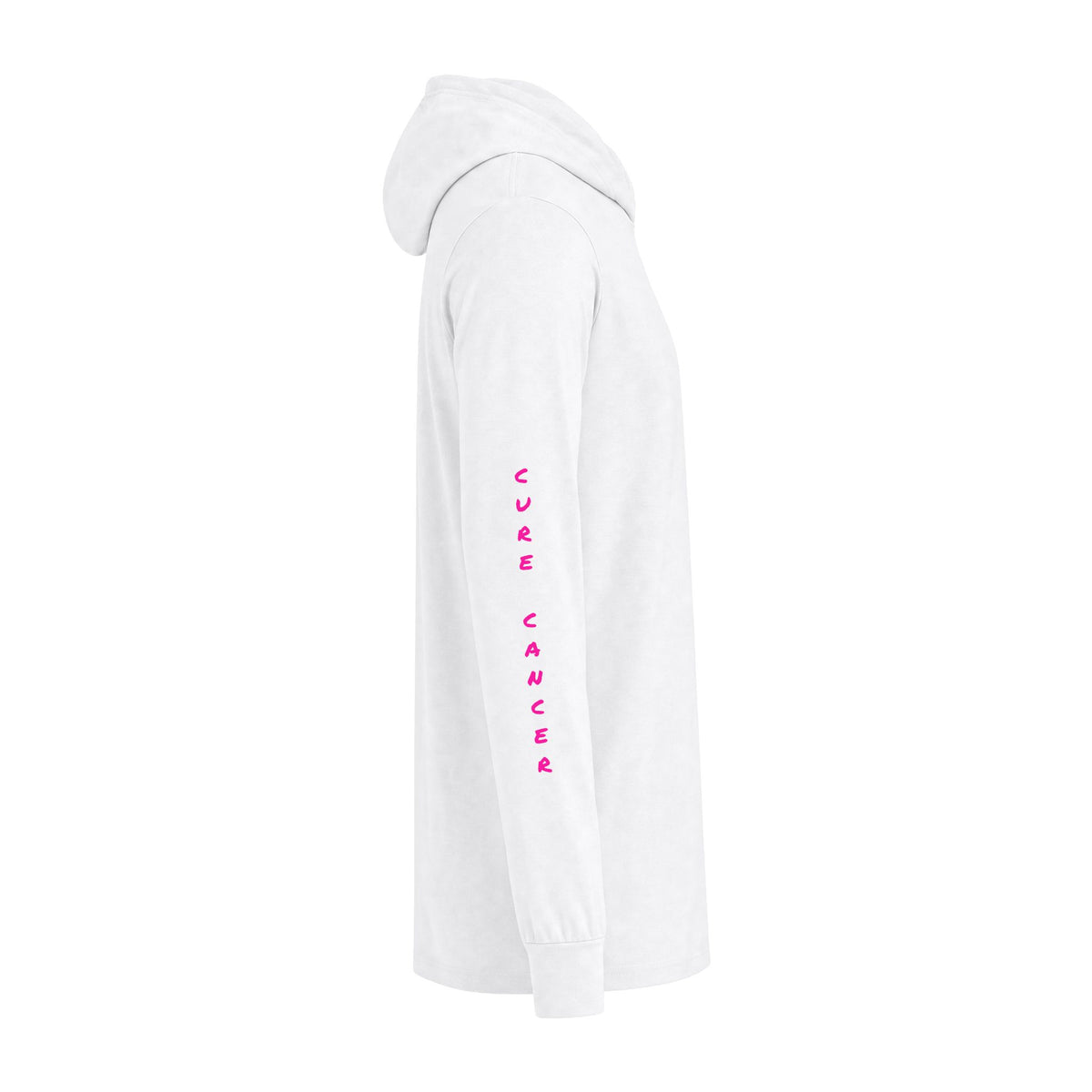 Fighting for a Cure Awareness/Research Hooded Long Sleeve Tee (Adult) — "Funding+Research+Science=Cure"