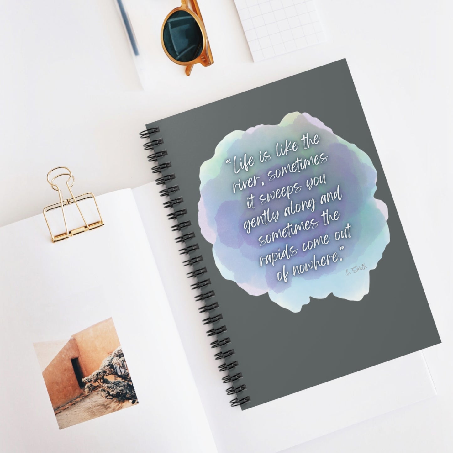 Journal/Notebook (Spiral) - Life is Like a River