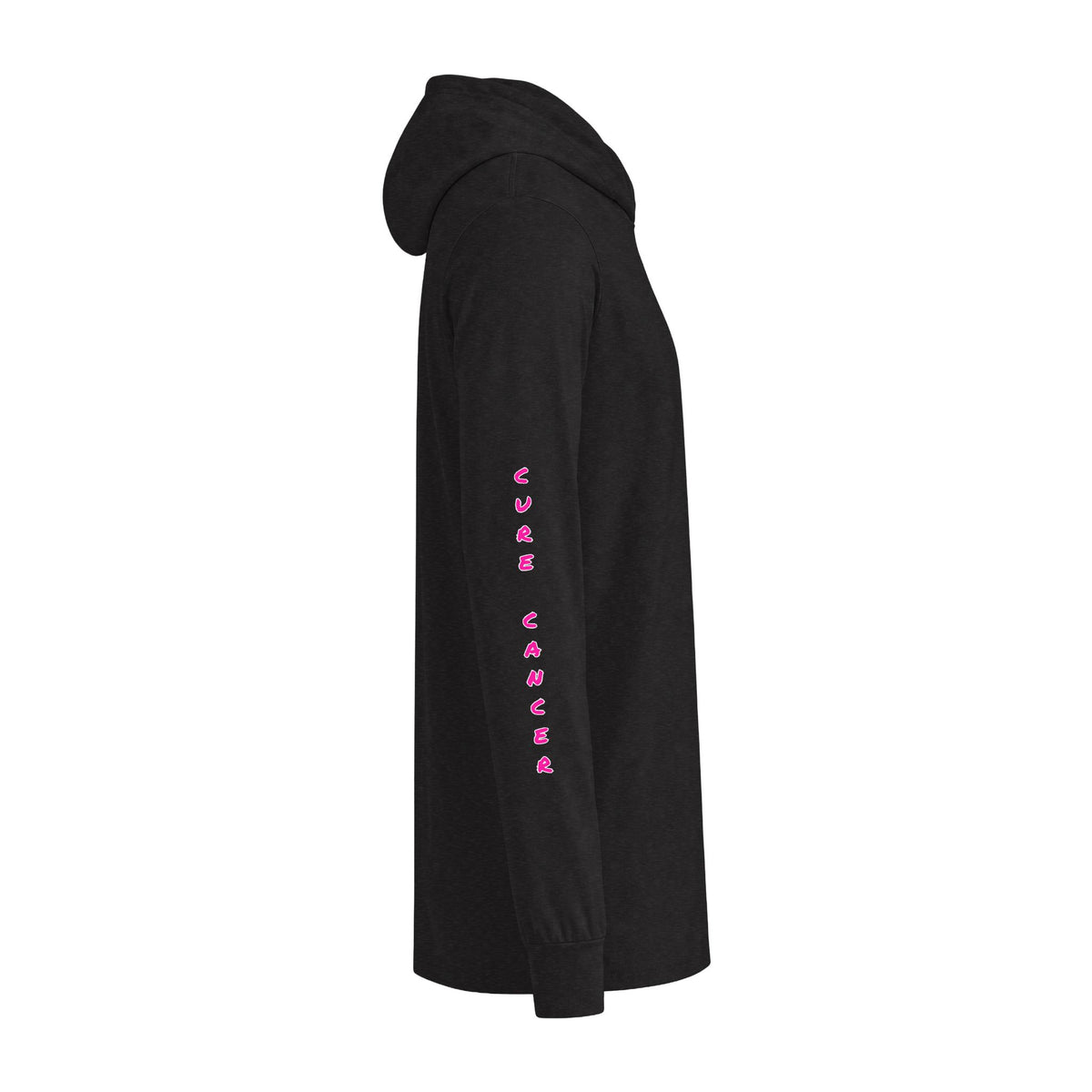 Fighting for a Cure Awareness/Research Hooded Long Sleeve Tee (Adult) — "Funding+Research+Science=Cure"