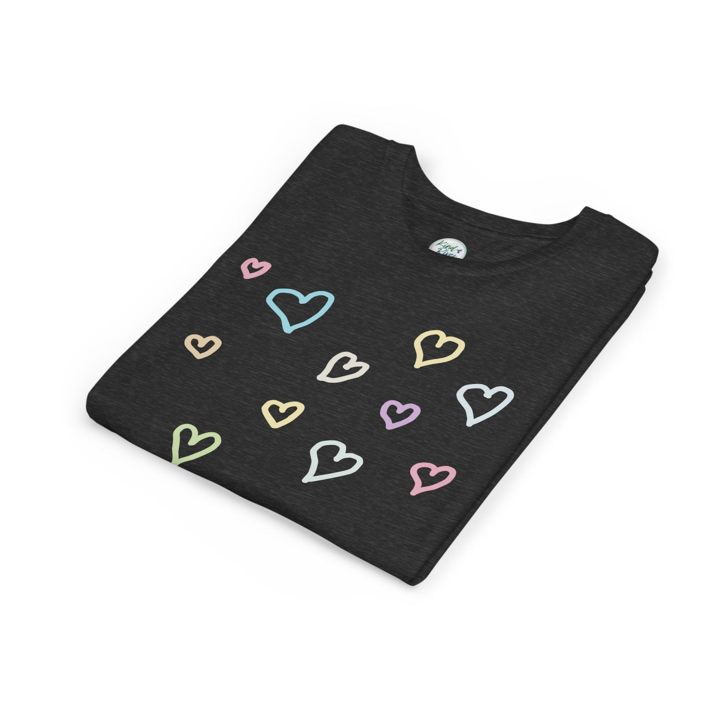Pastel Hand Drawn Hearts Tee (Youth)