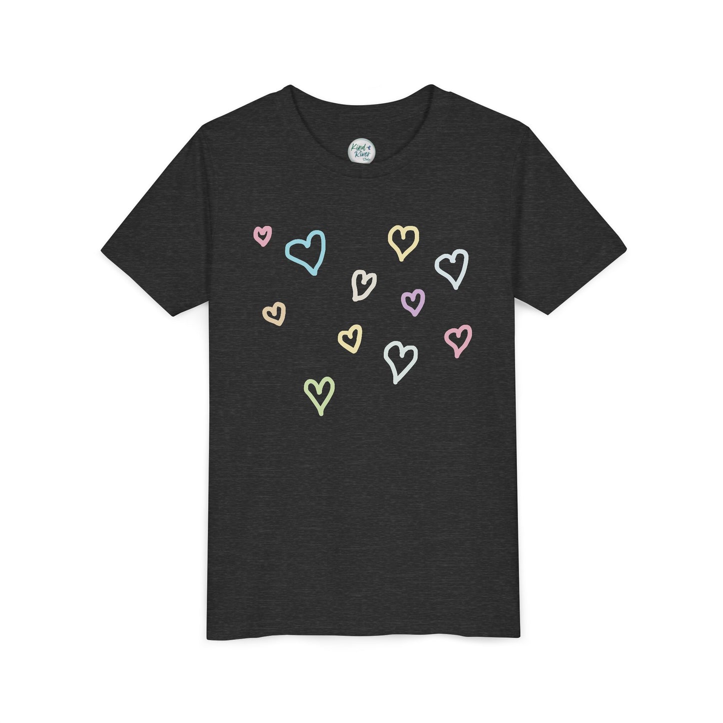Pastel Hand Drawn Hearts Tee (Youth)