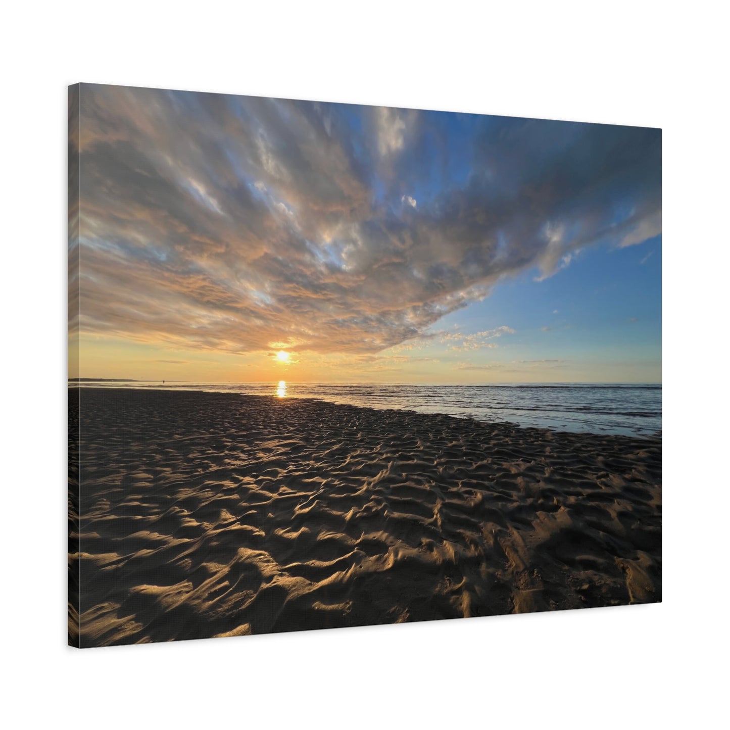 Canvas Print - Sunset Beach Textured Seascape Cape Cod (original photograph by Kind River Studio)