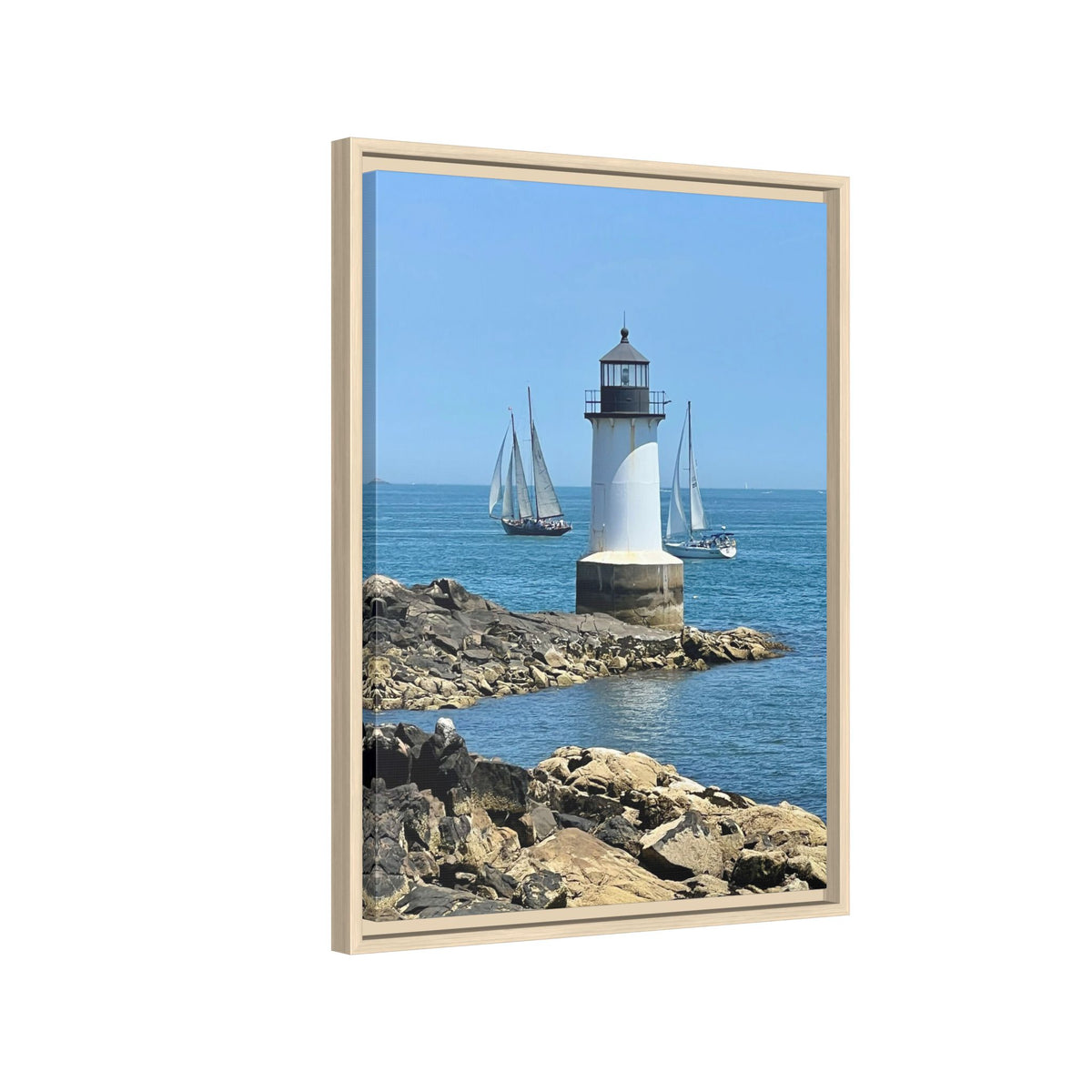 Coastal Lighthouse Canvas Framed Print (original photograph by Kind River Studio)