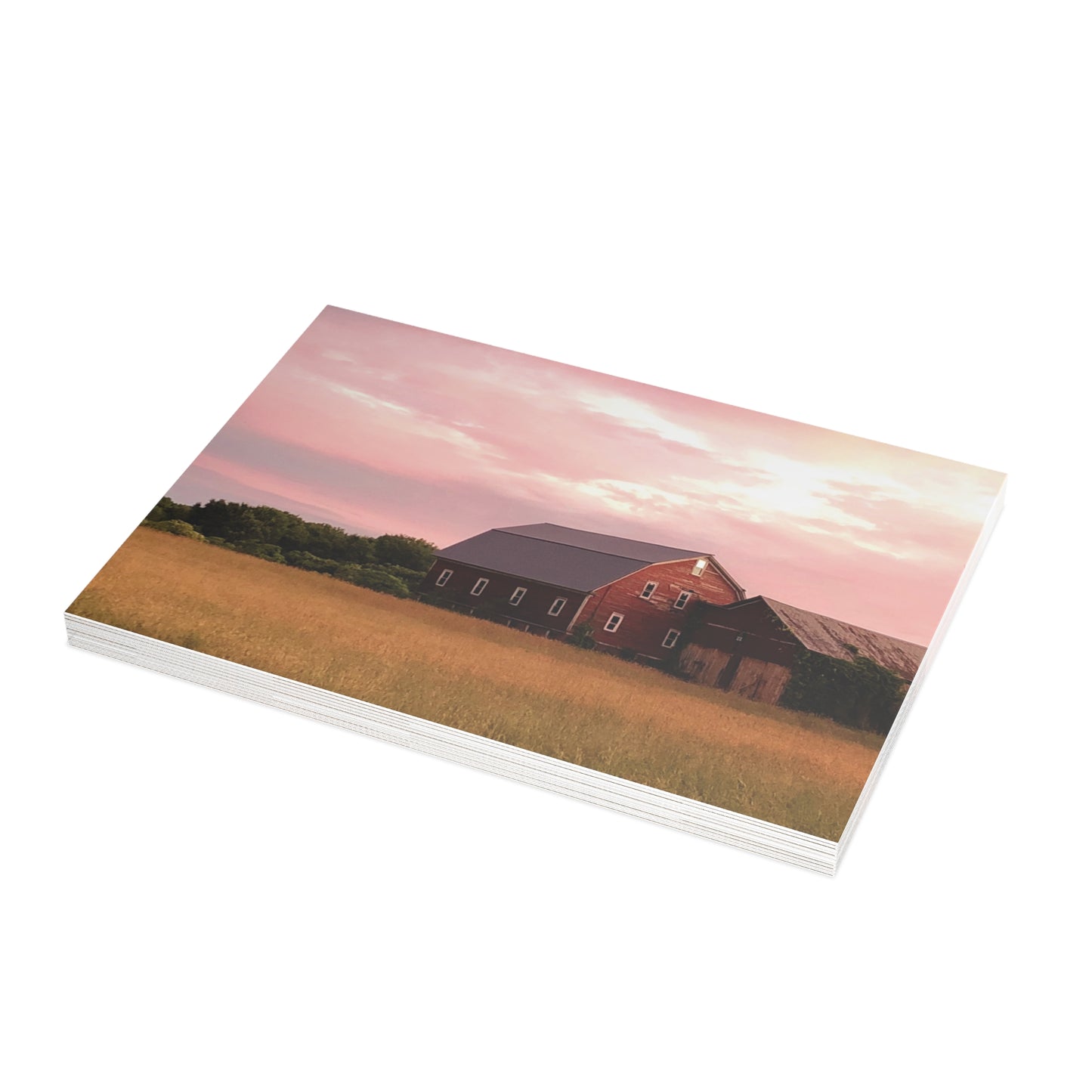 Note Cards | Set of 10 - Red Barn at Dusk
