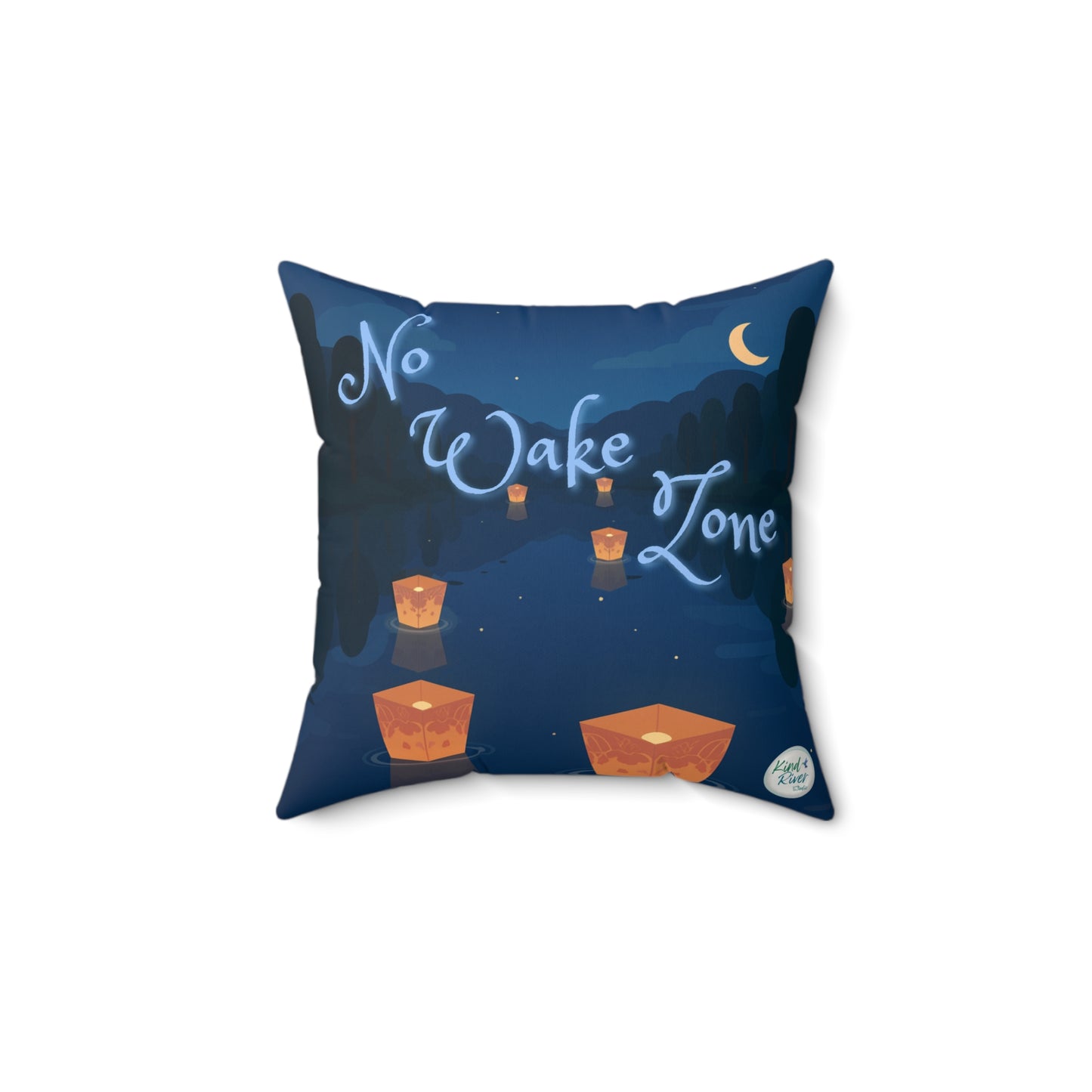 Throw Pillow (Faux Suede) - No Wake Zone