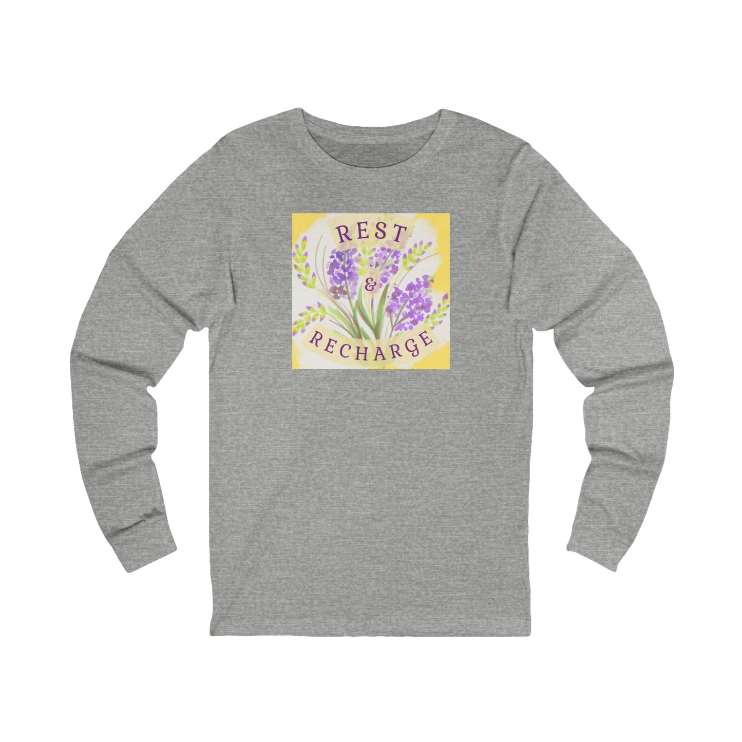 Tee - Long Sleeve (Adult) - Rest & Recharge Lilacs