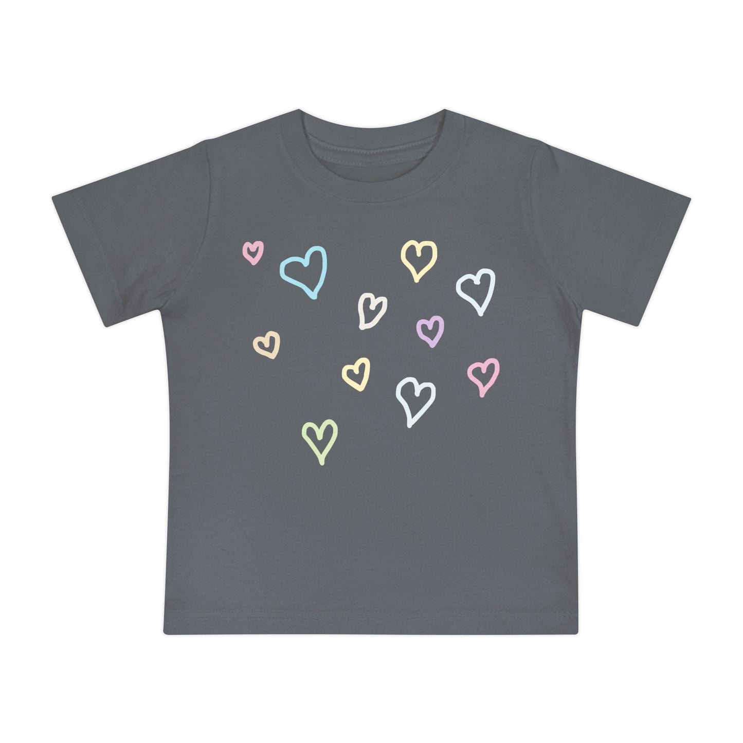 Pastel Hand Drawn Hearts Tee (Baby)