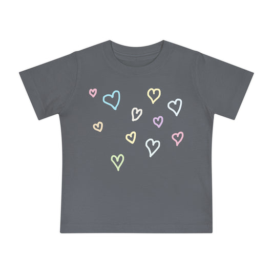 Pastel Hand Drawn Hearts Tee (Baby)
