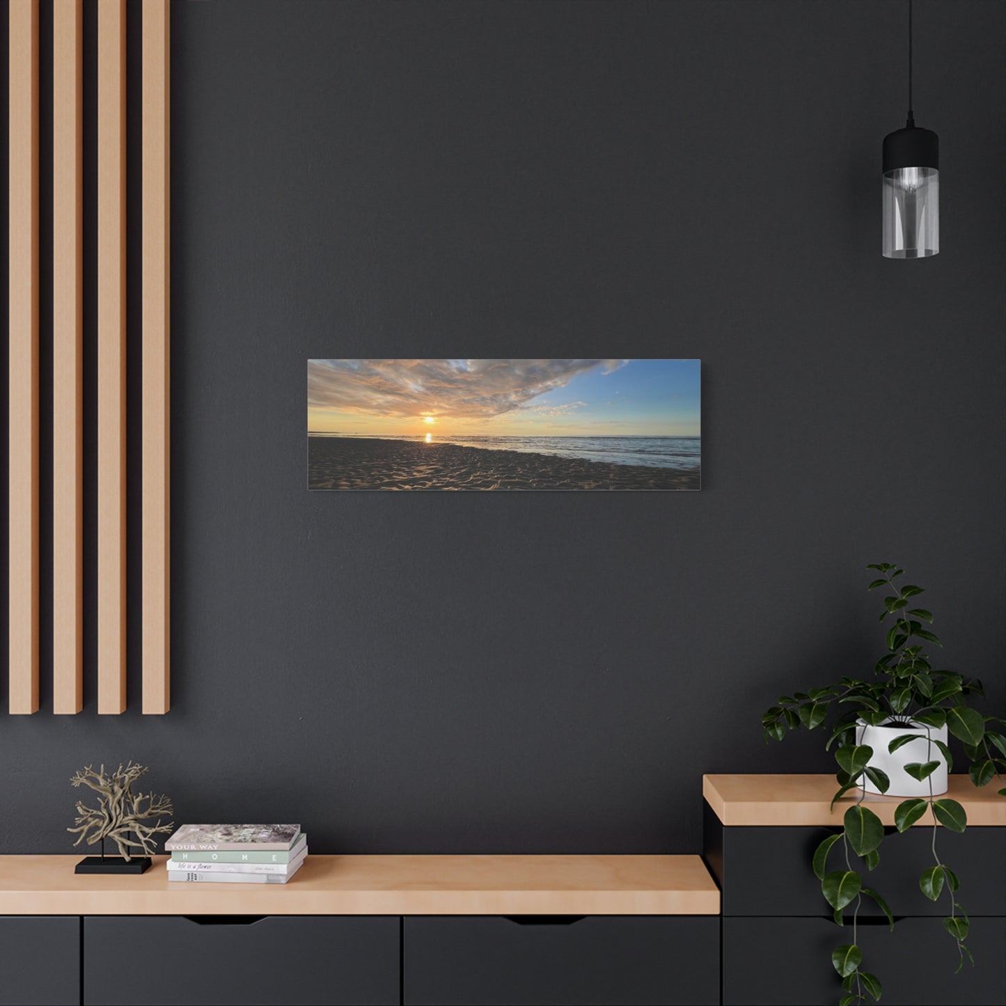 Canvas Print - Sunset Beach Textured Seascape Cape Cod (original photograph by Kind River Studio)