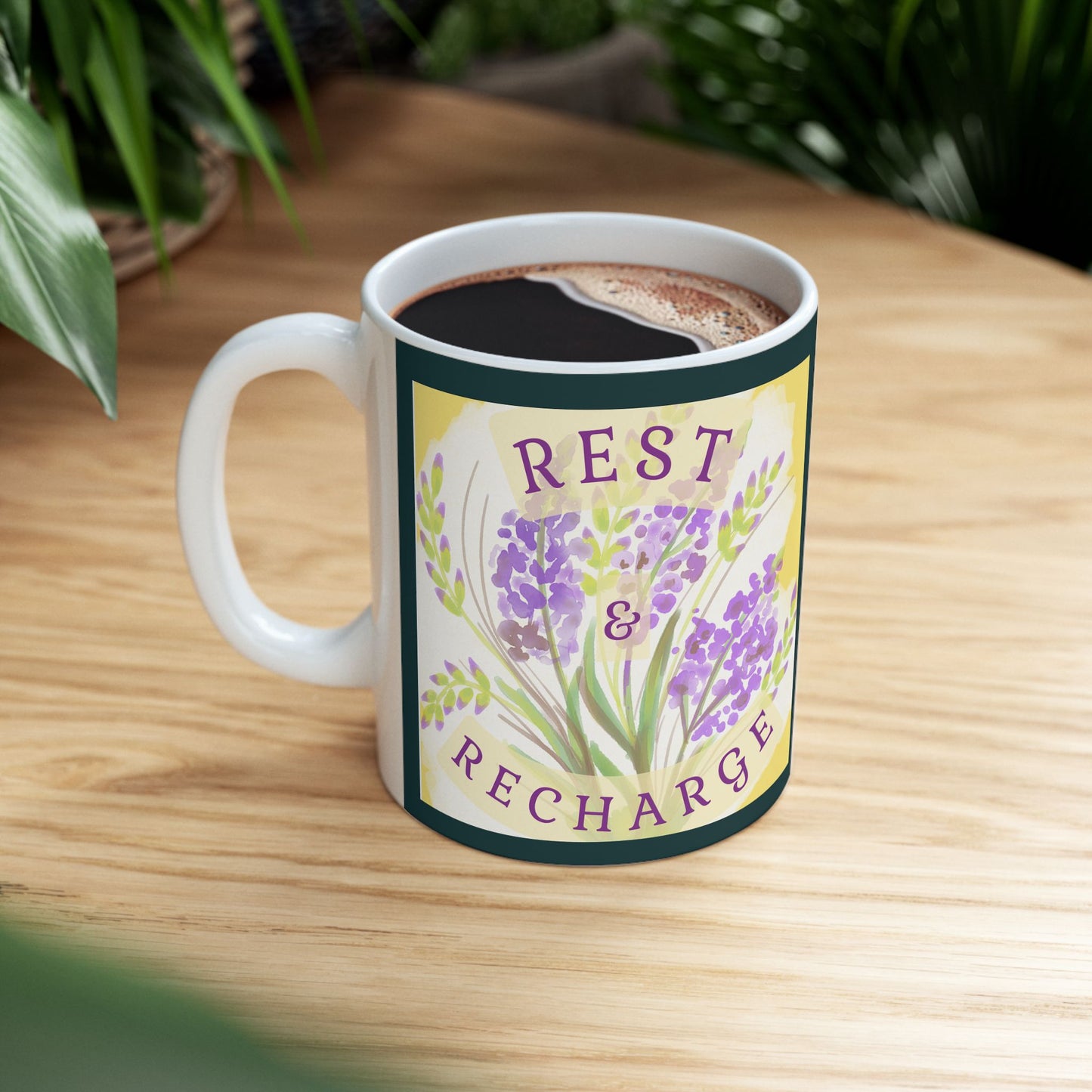 Mug - Ceramic (11 oz | 15 oz) - Rest & Recharge Lilacs