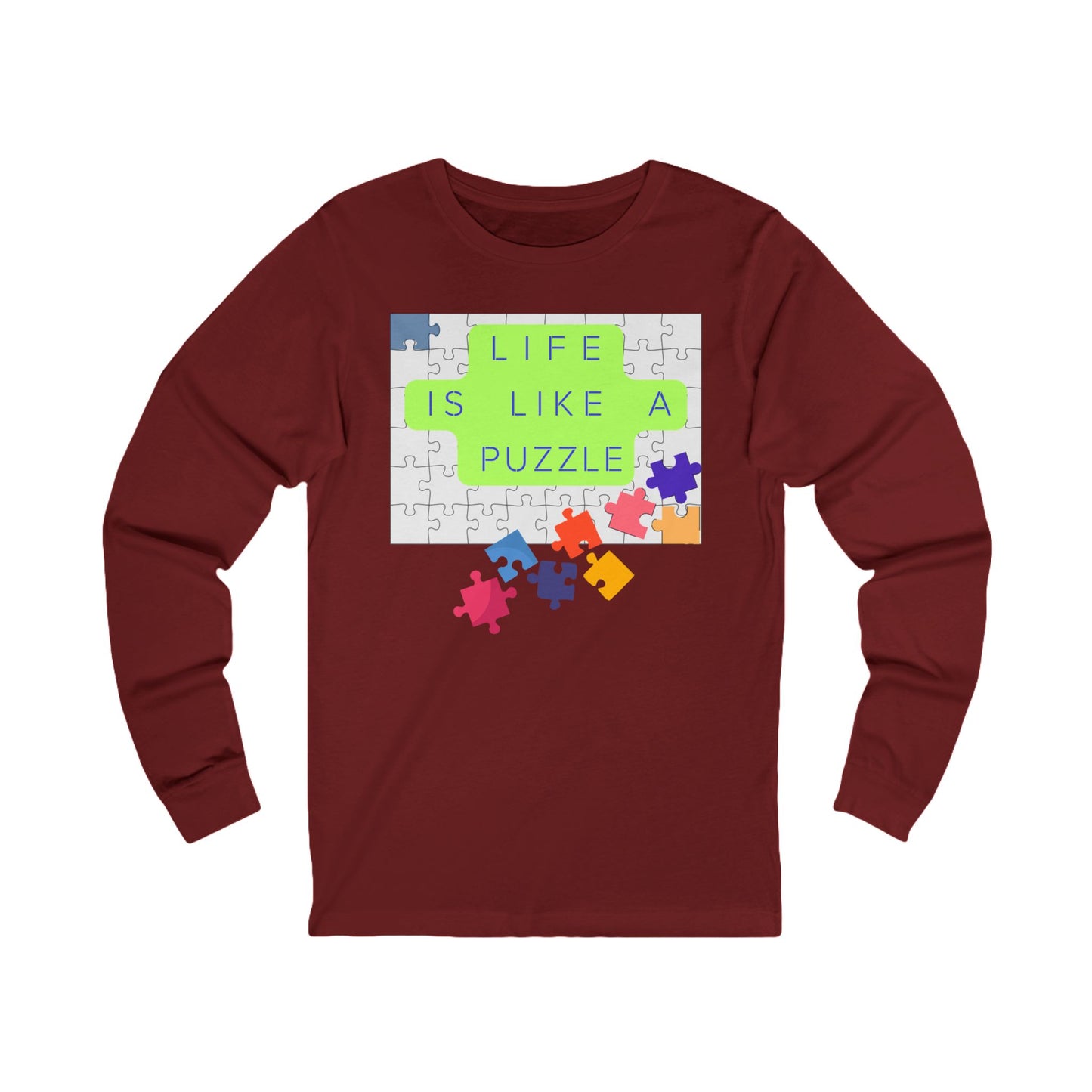 Tee - Long Sleeve (Adult) - Life is Like a Puzzle