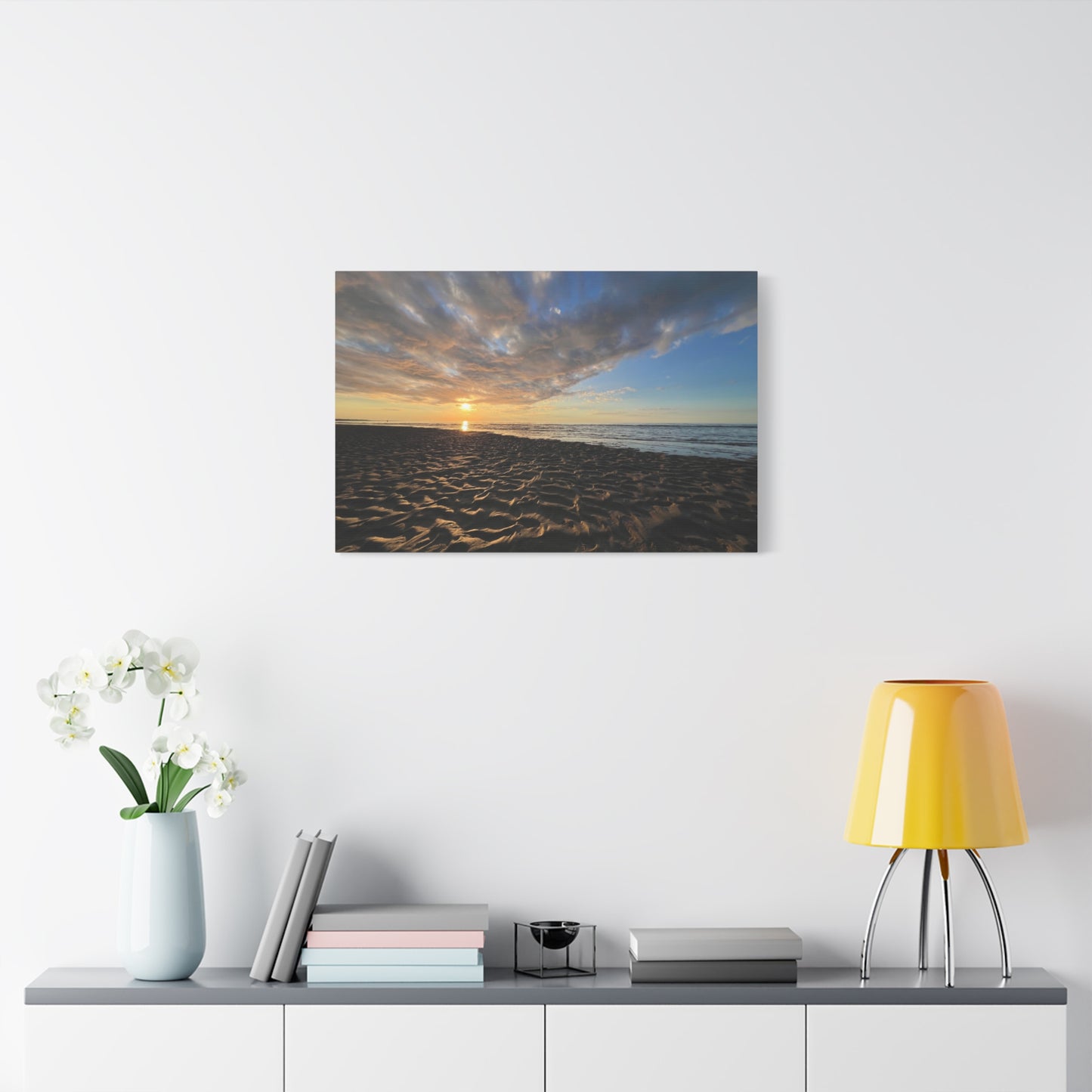 Canvas Print - Sunset Beach Textured Seascape Cape Cod (original photograph by Kind River Studio)