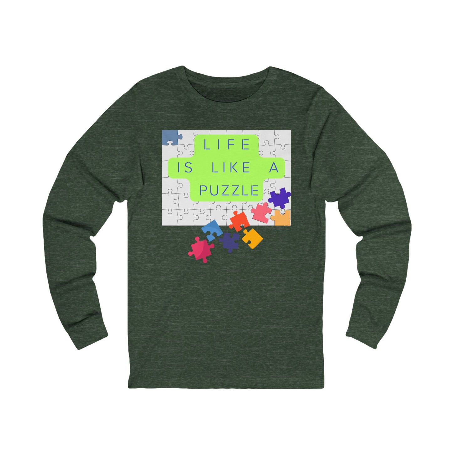 Tee - Long Sleeve (Adult) - Life is Like a Puzzle