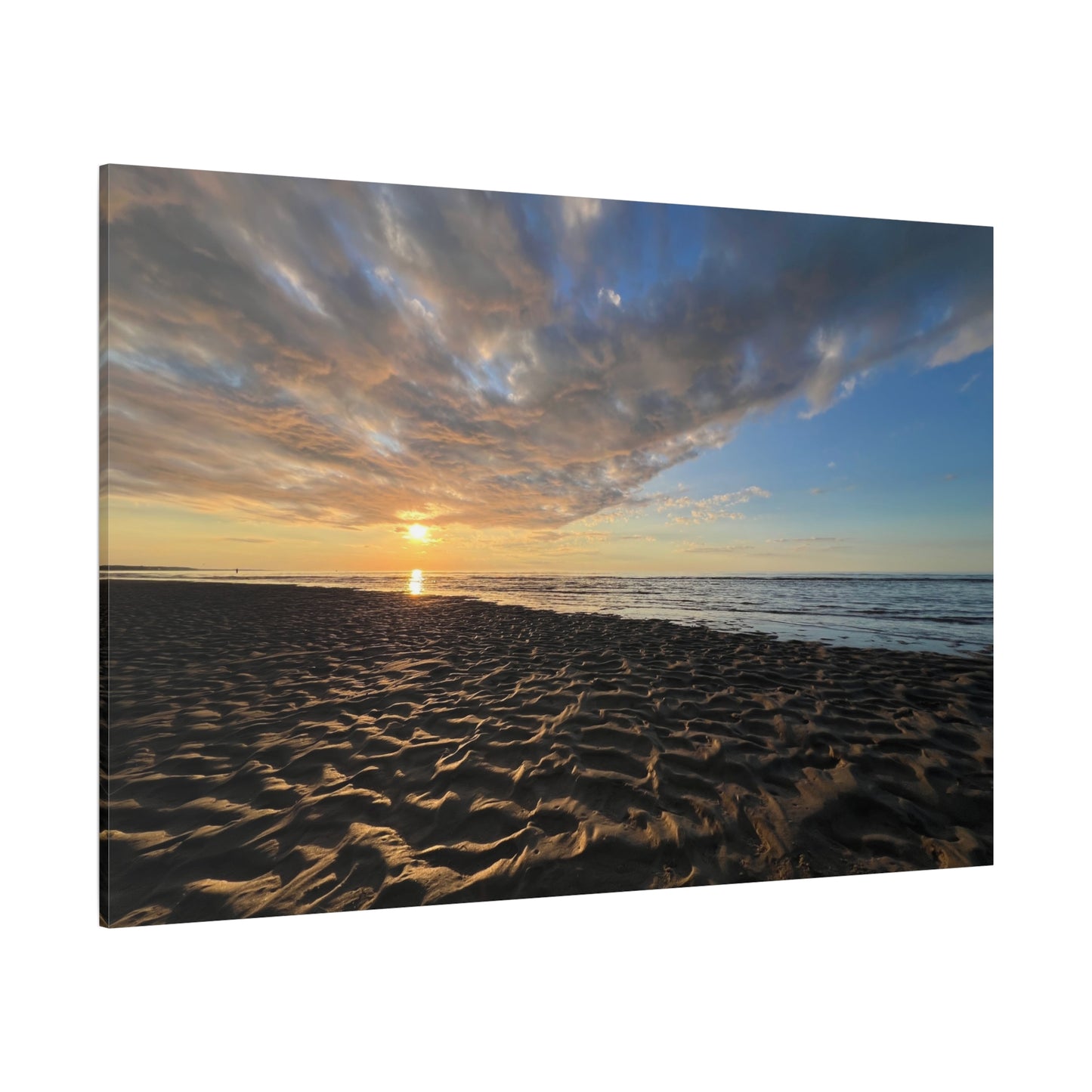 Canvas Print - Sunset Beach Textured Seascape Cape Cod (original photograph by Kind River Studio)