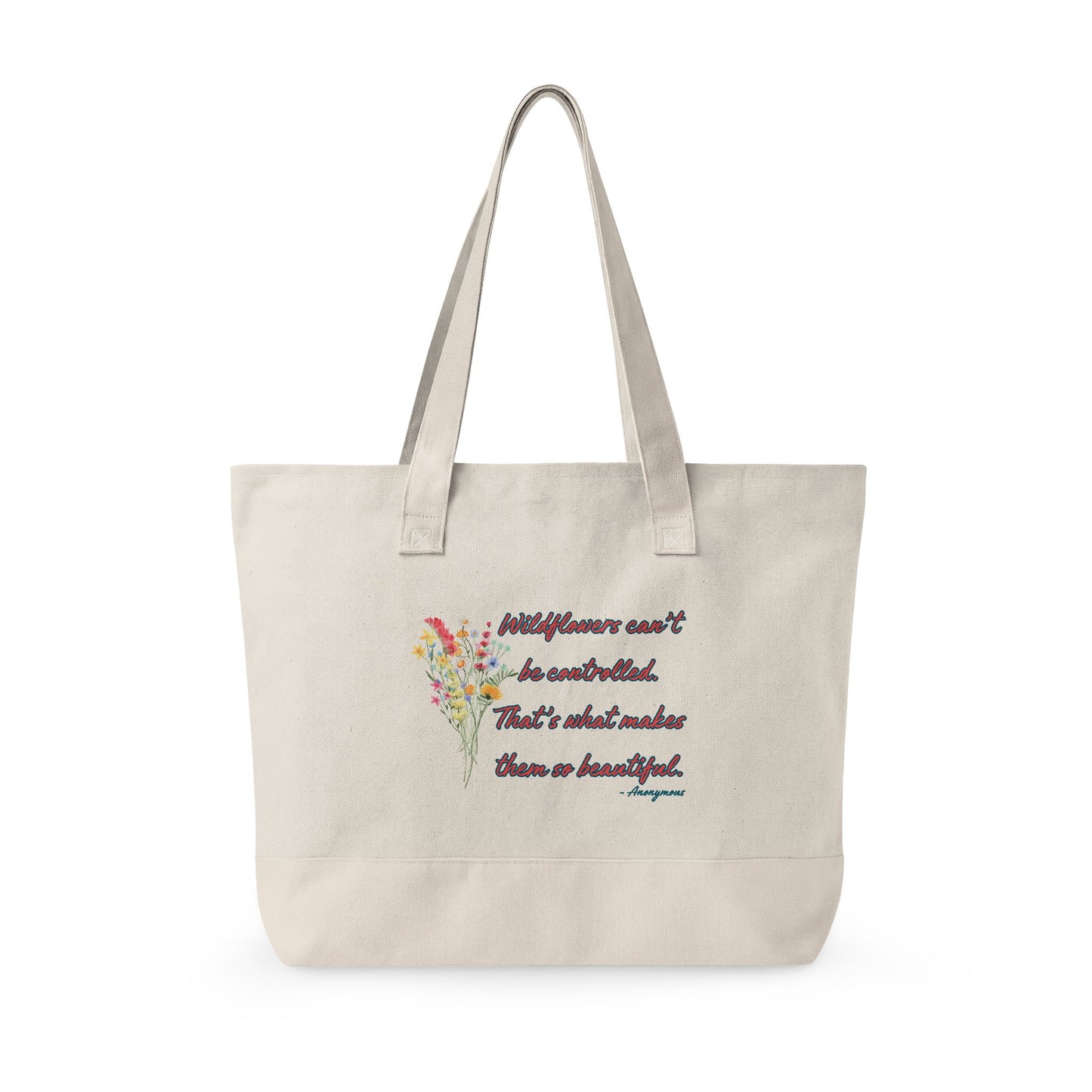 Wildflowers Zippered Canvas Tote