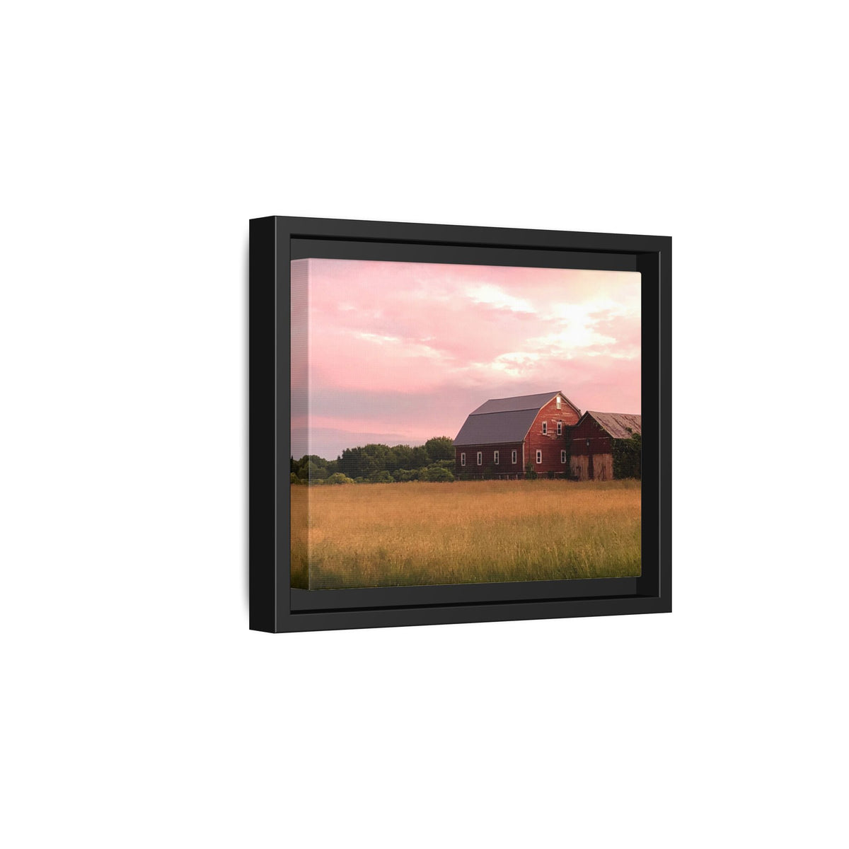 Weathered Barn at Dusk Canvas Framed Print