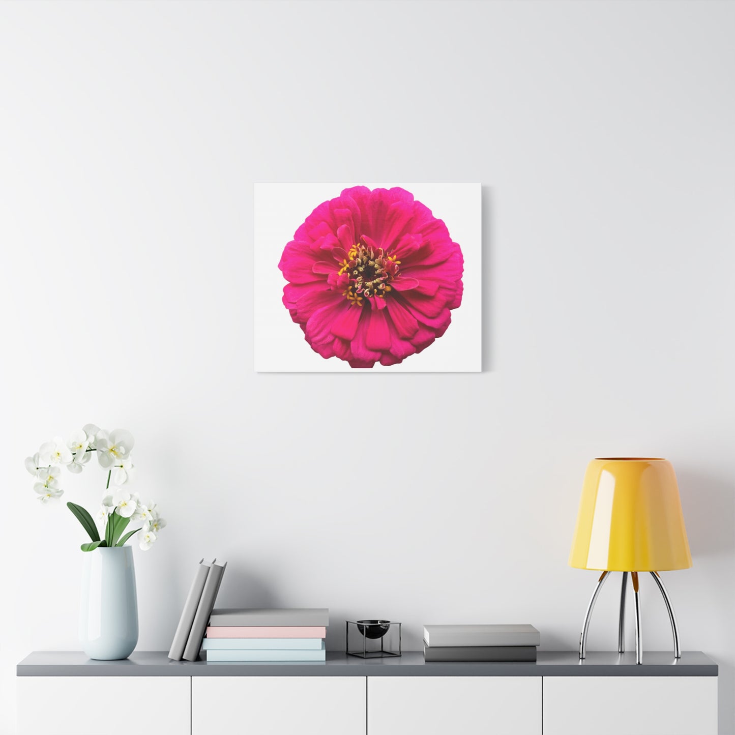 Canvas Print - One Pink Zinnia (original photograph by Kind River Studio)