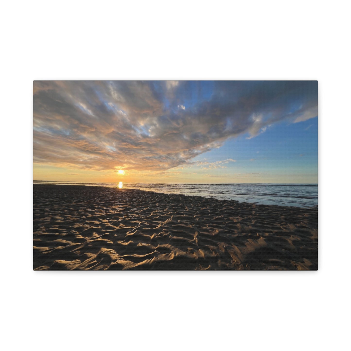 Canvas Print - Sunset Beach Textured Seascape Cape Cod (original photograph by Kind River Studio)