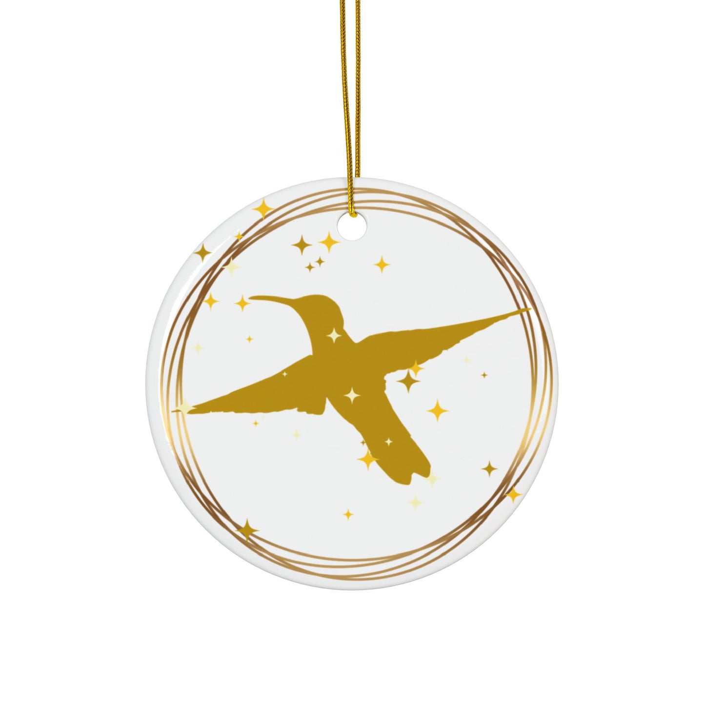 Ornament (Ceramic | Round) - Hummingbird