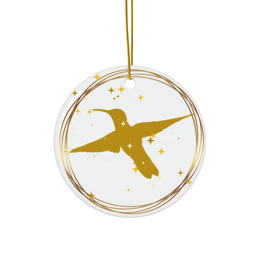 Ornament (Ceramic | Round) - Hummingbird