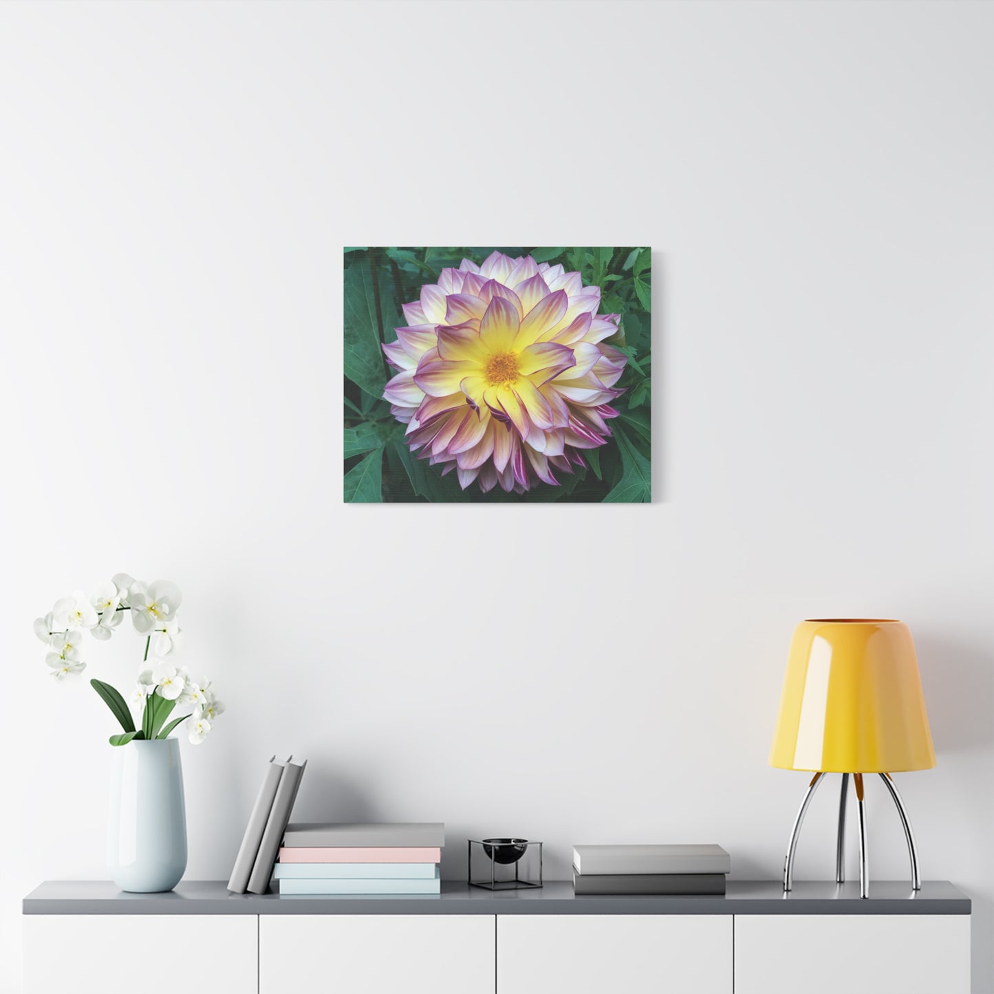 Pale Purple Dahlia Canvas Print (original photograph by Kind River Studio)