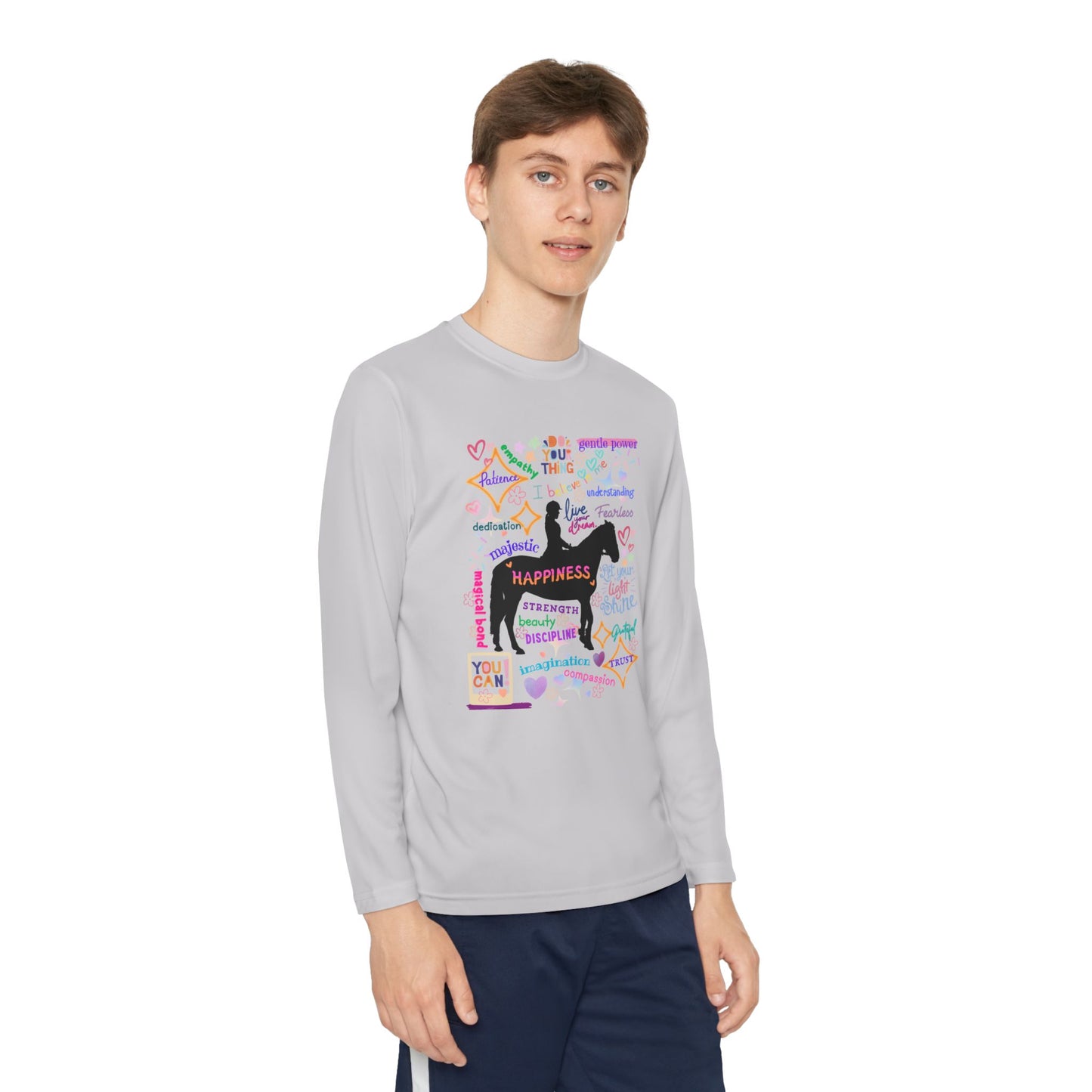 Tee - Long Sleeve (Youth) - Equestrian Positive Affirmations