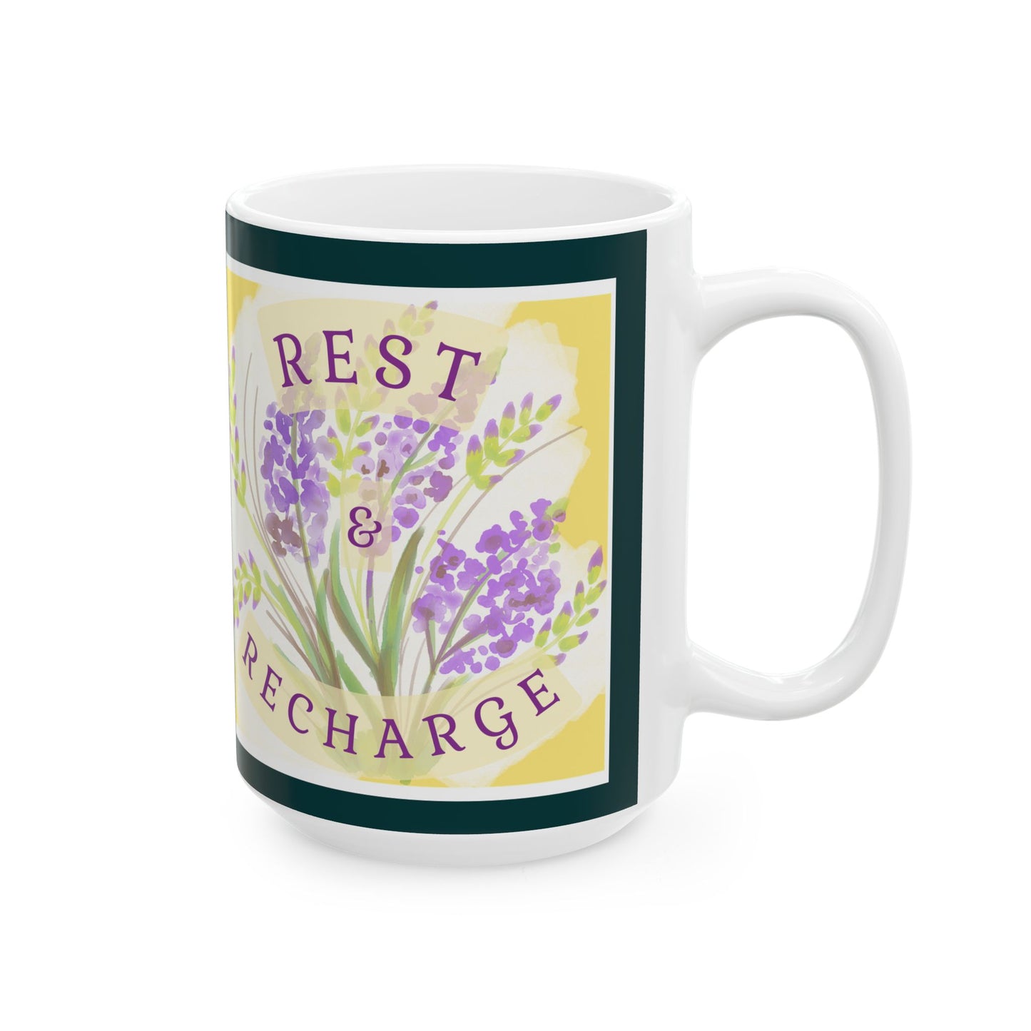Mug - Ceramic (11 oz | 15 oz) - Rest & Recharge Lilacs
