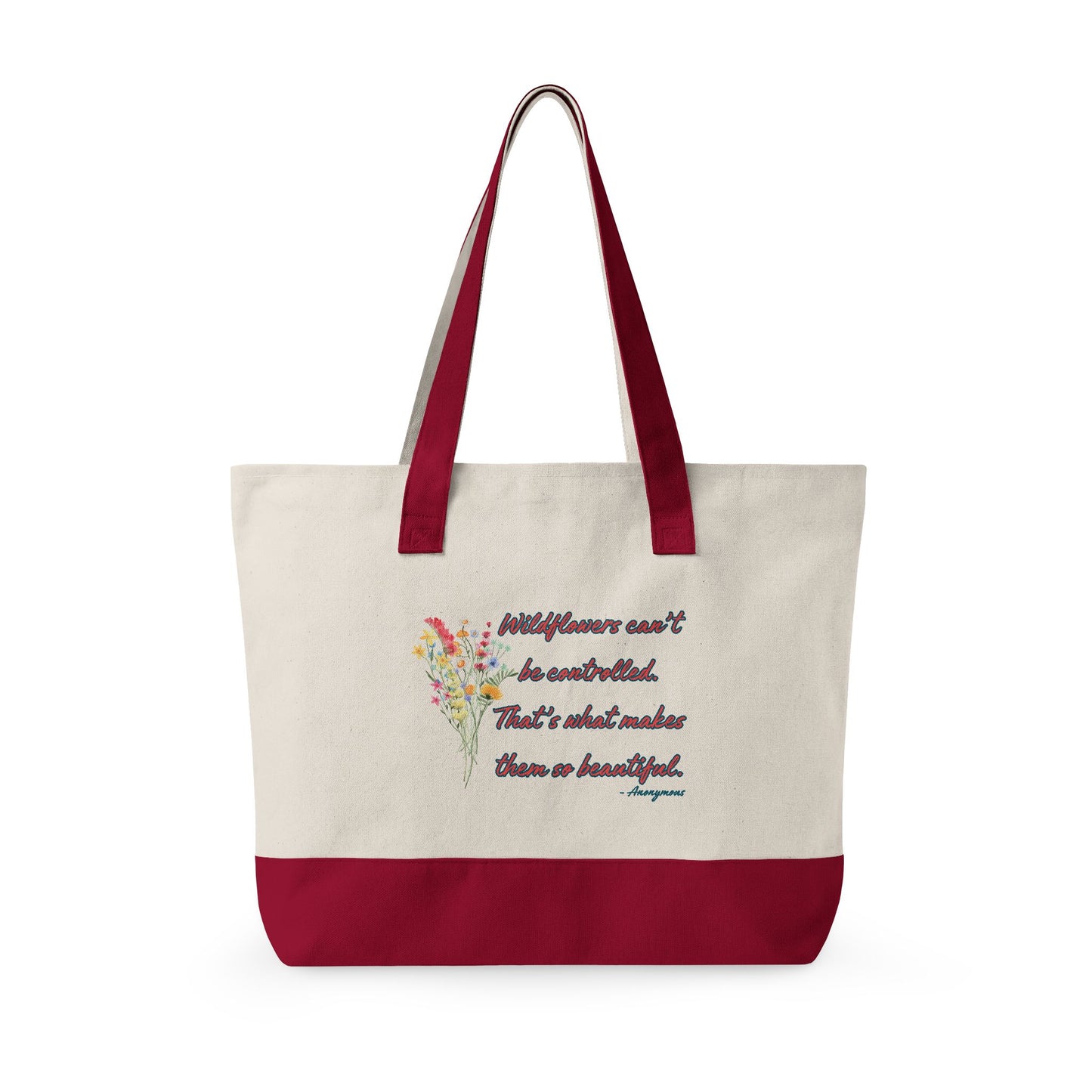 Wildflowers Zippered Canvas Tote