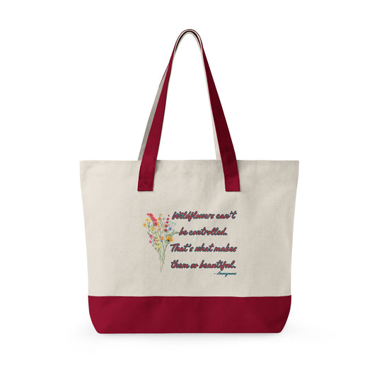 Wildflowers Zippered Canvas Tote