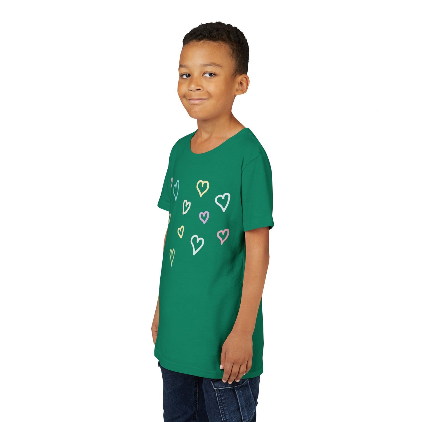 Pastel Hand Drawn Hearts Tee (Youth)
