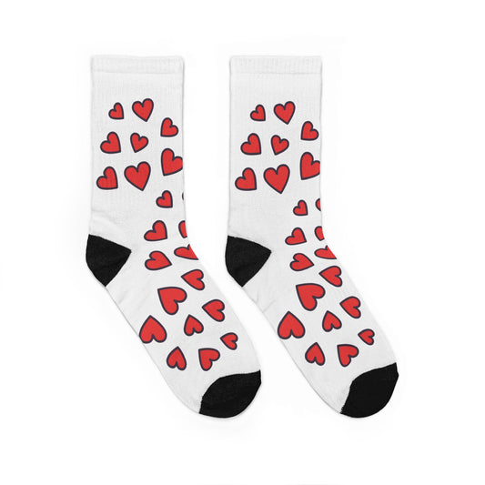 Heart Pattern Crew Socks (Adult)