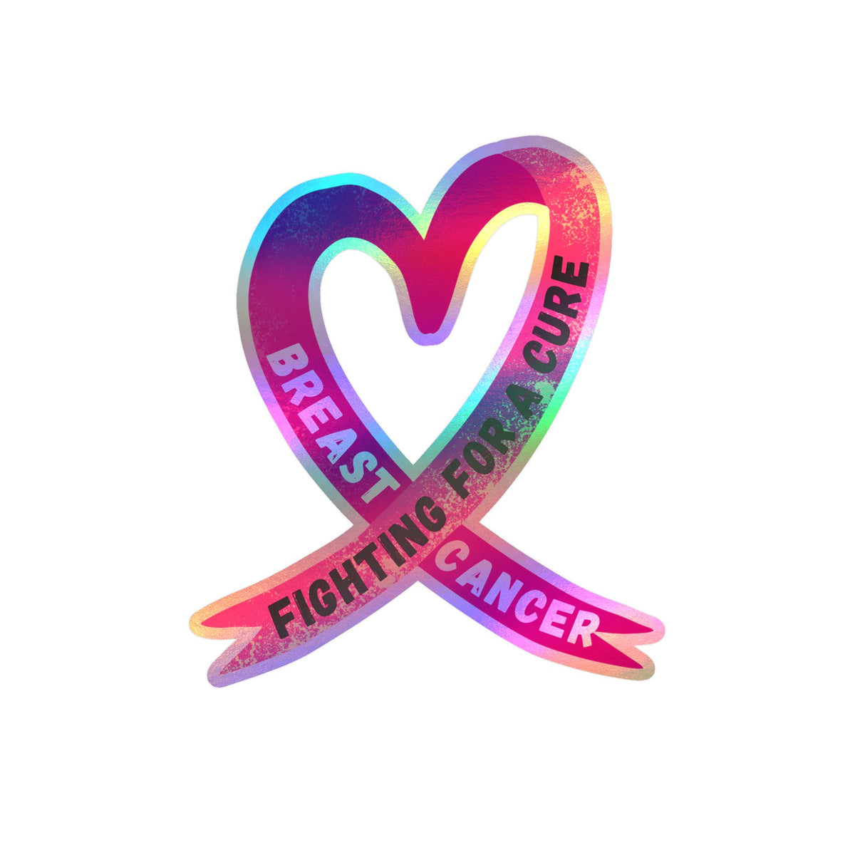 Breast Cancer Awareness Ribbon Kiss-Cut Vinyl Decal – "Fighting for a Cure"