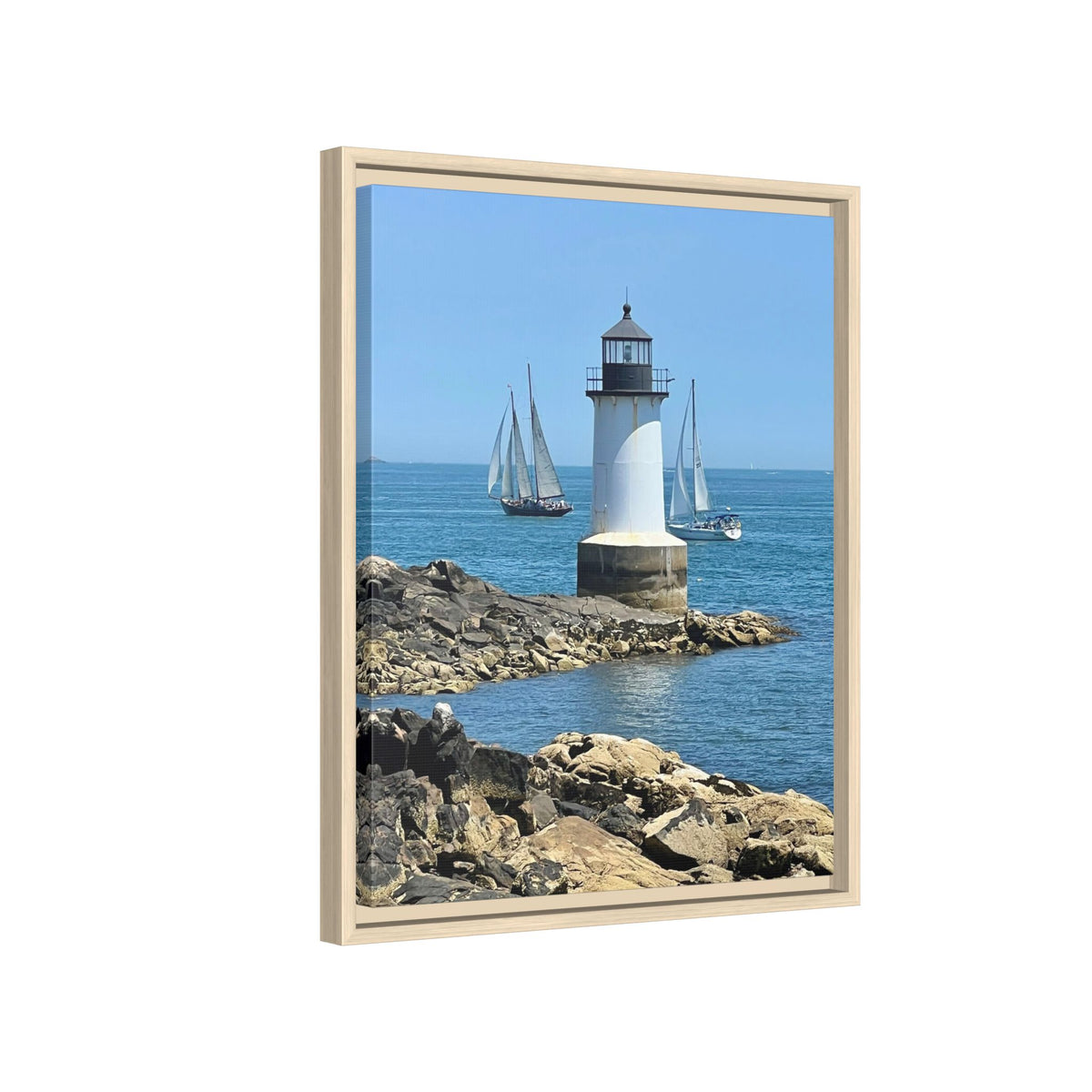 Coastal Lighthouse Canvas Framed Print (original photograph by Kind River Studio)