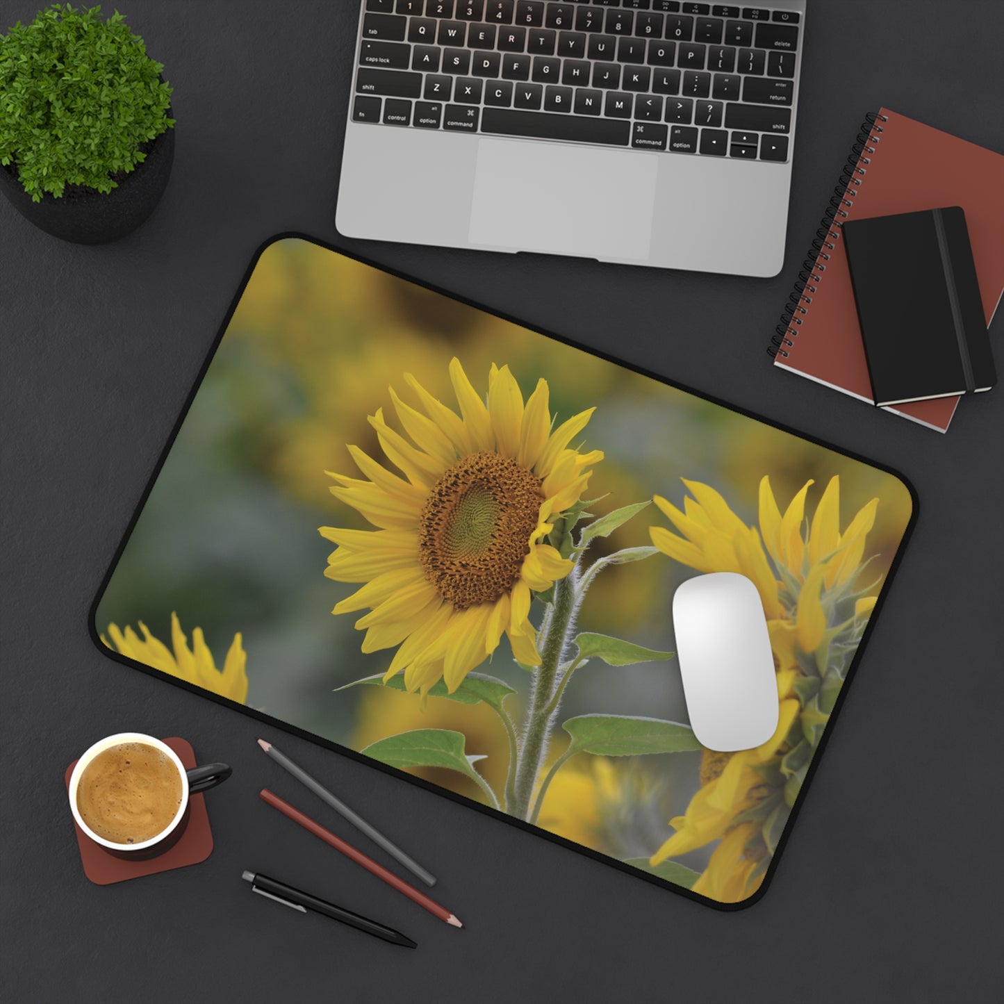 Sunflower Field Desk Mat  (original photograph by Kind River Studio)