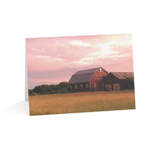 Note Cards | Set of 10 - Red Barn at Dusk