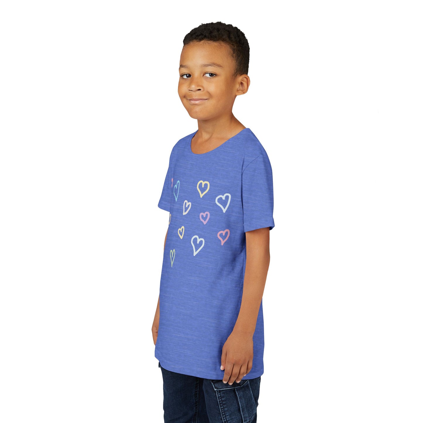 Pastel Hand Drawn Hearts Tee (Youth)