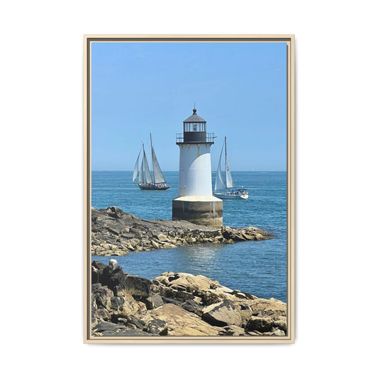 Coastal Lighthouse Canvas Framed Print (original photograph by Kind River Studio)