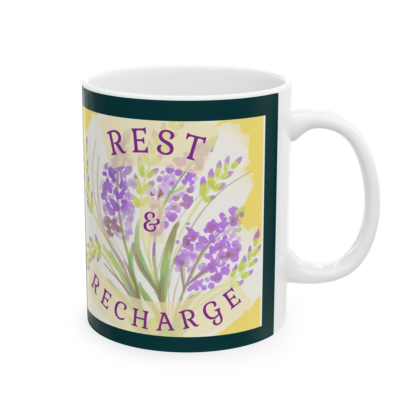 Mug - Ceramic (11 oz | 15 oz) - Rest & Recharge Lilacs