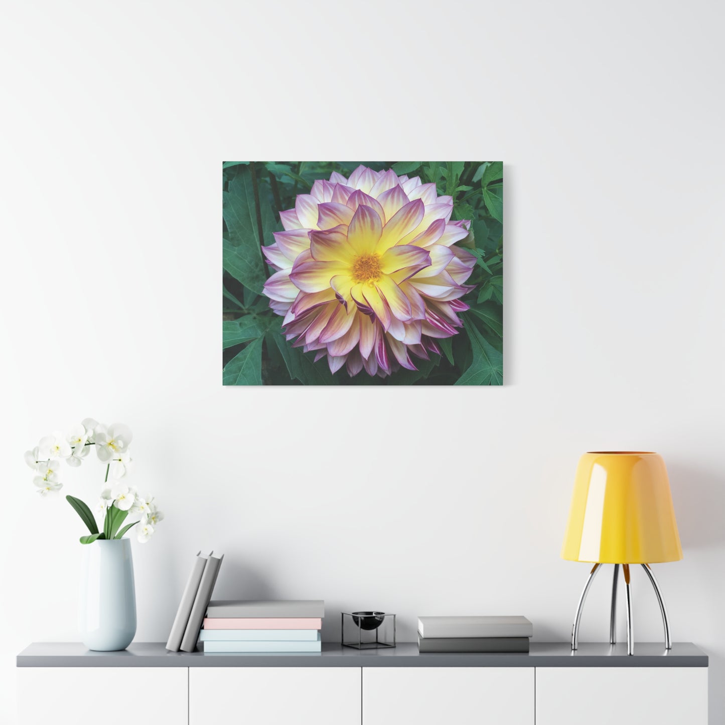 Pale Purple Dahlia Canvas Print (original photograph by Kind River Studio)
