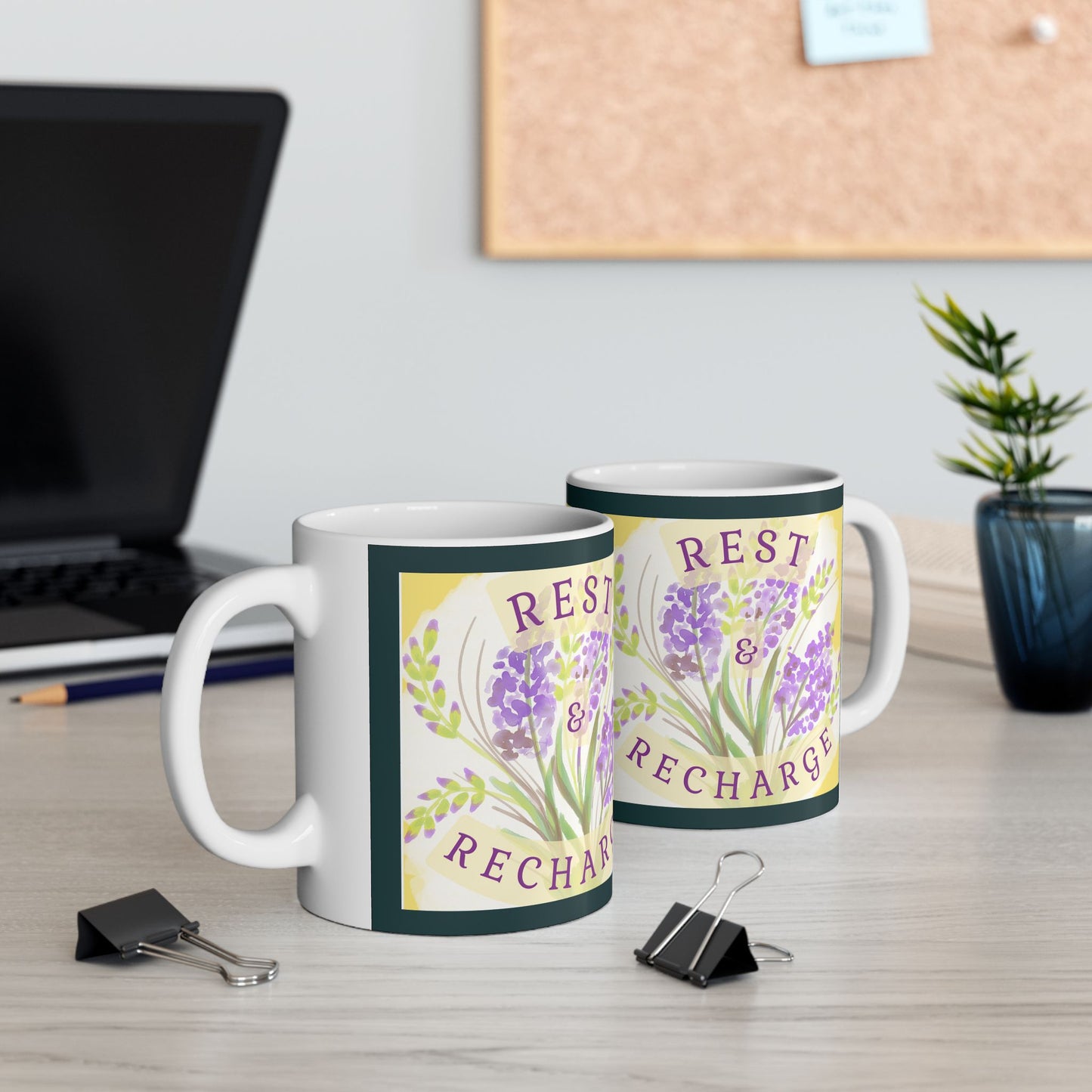 Mug - Ceramic (11 oz | 15 oz) - Rest & Recharge Lilacs