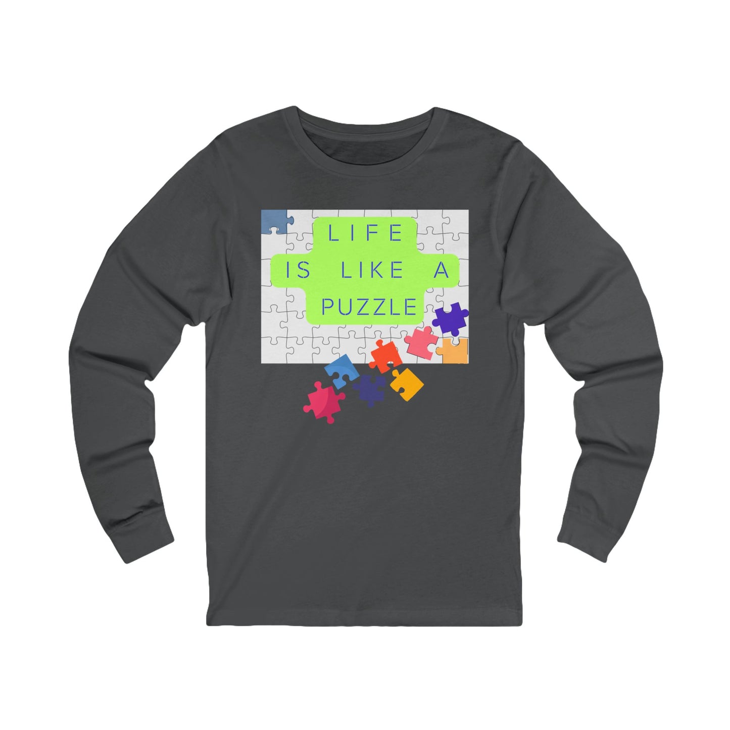 Tee - Long Sleeve (Adult) - Life is Like a Puzzle