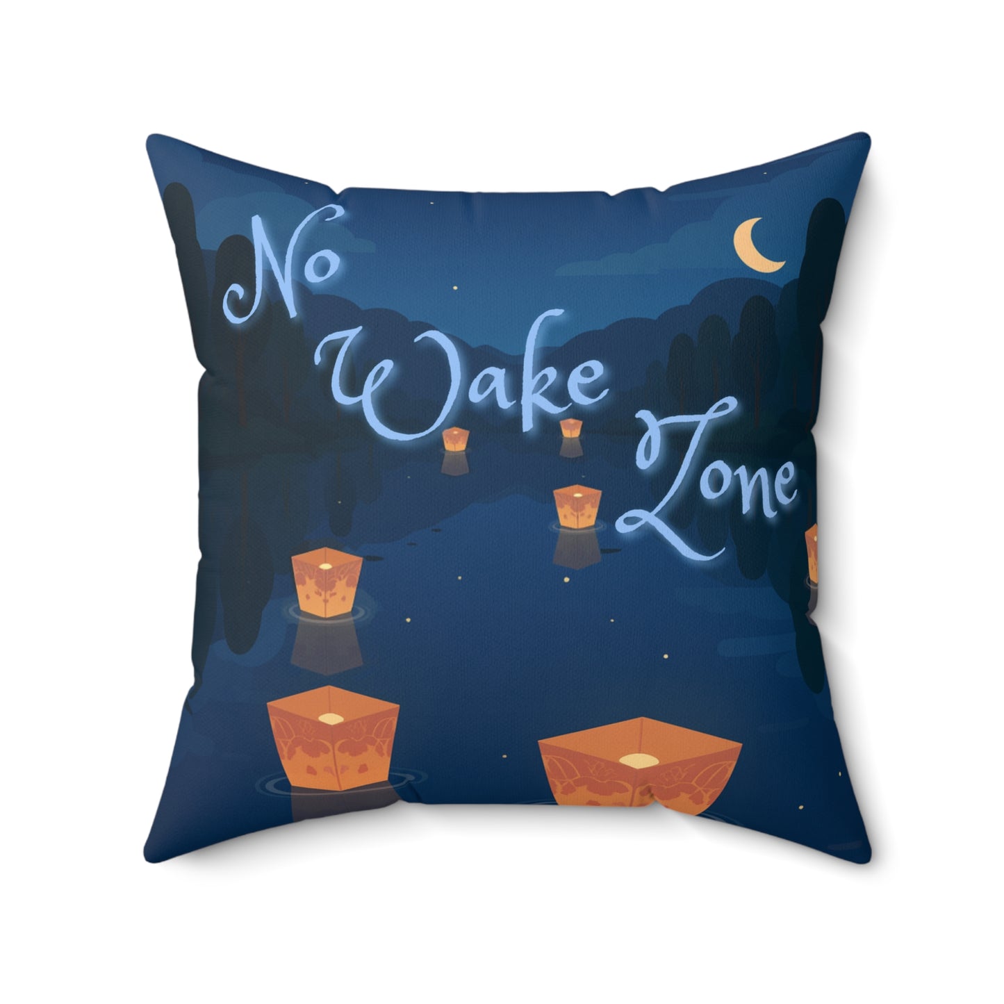 Throw Pillow (Faux Suede) - No Wake Zone