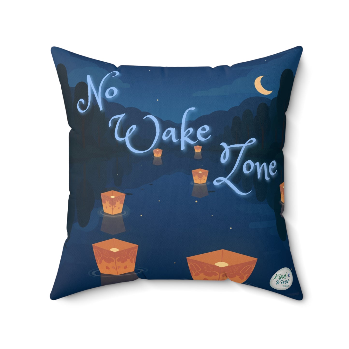 Throw Pillow (Faux Suede) - No Wake Zone