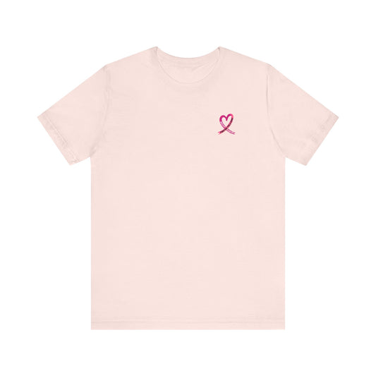 Tee - Short Sleeve (Adult) - Heart Ribbon Breast Cancer