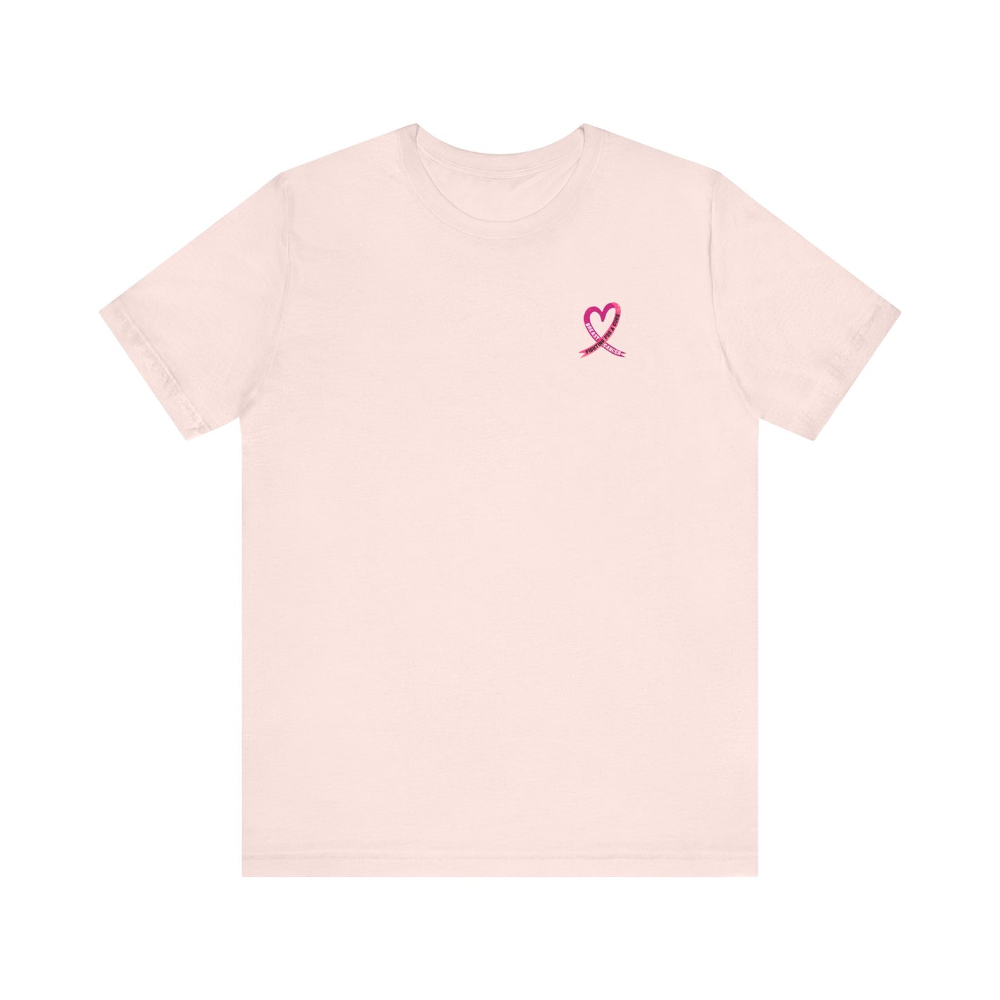 Tee - Short Sleeve (Adult) - Heart Ribbon Breast Cancer