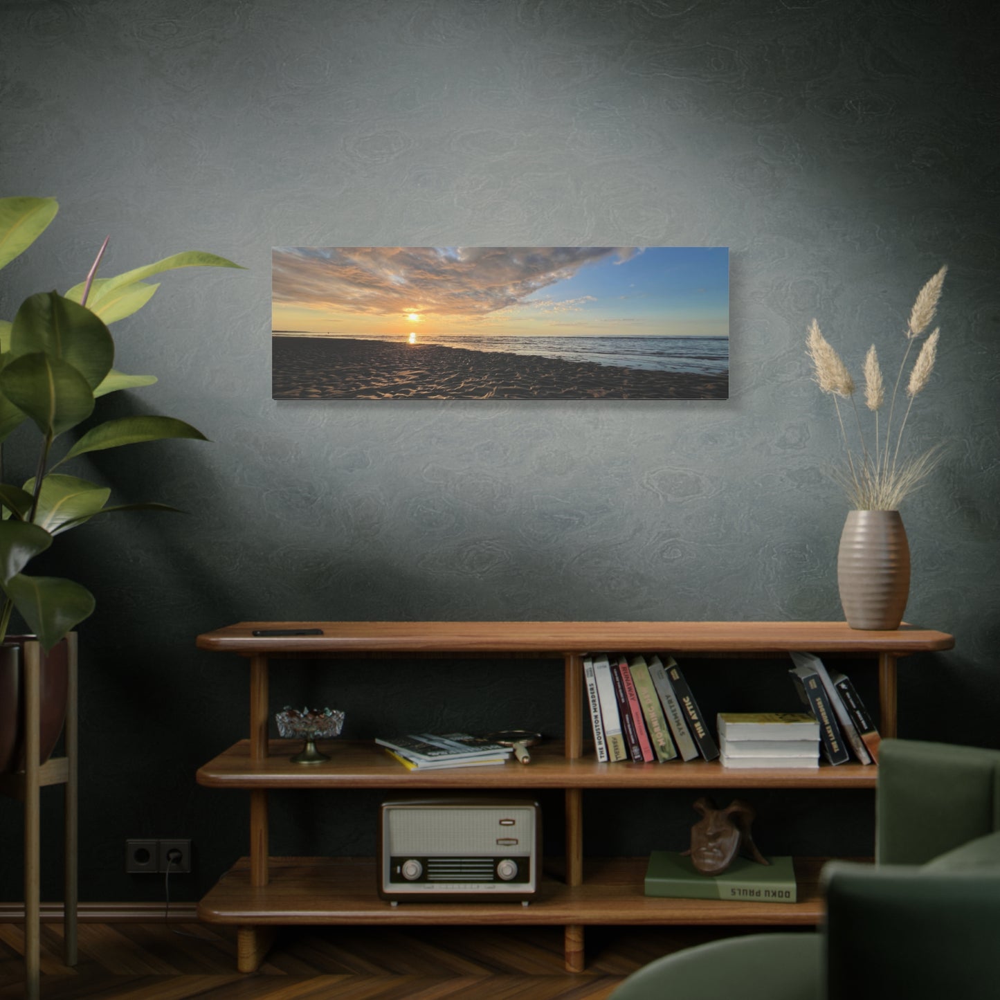 Canvas Print - Sunset Beach Textured Seascape Cape Cod (original photograph by Kind River Studio)
