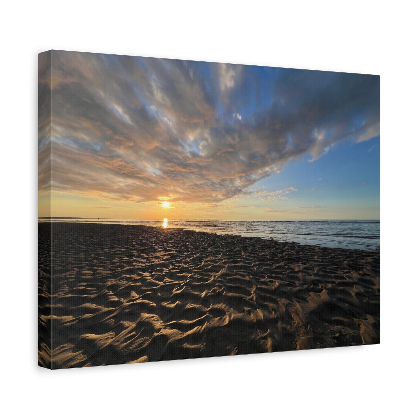 Canvas Print - Sunset Beach Textured Seascape Cape Cod (original photograph by Kind River Studio)