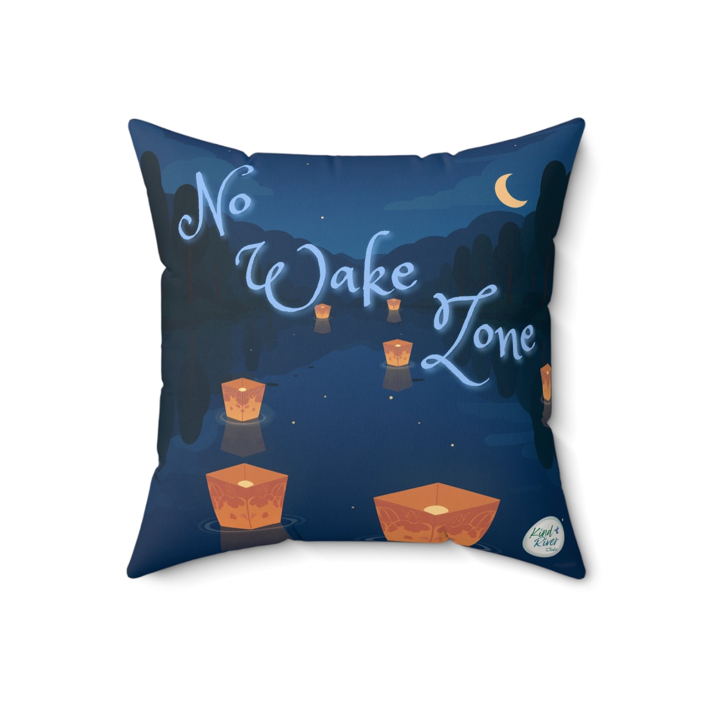 Throw Pillow (Faux Suede) - No Wake Zone
