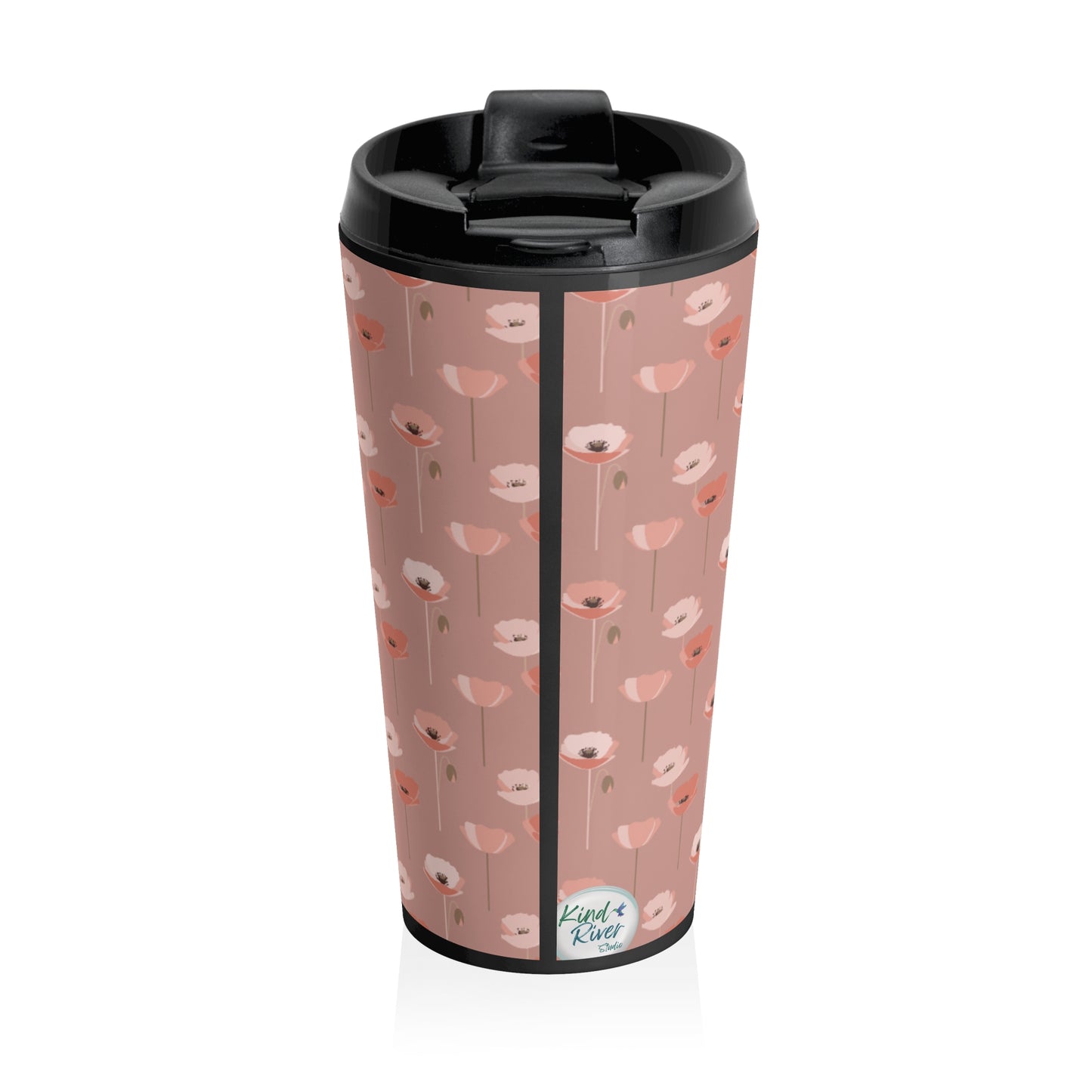 Shades of Pink Poppies Travel Mug