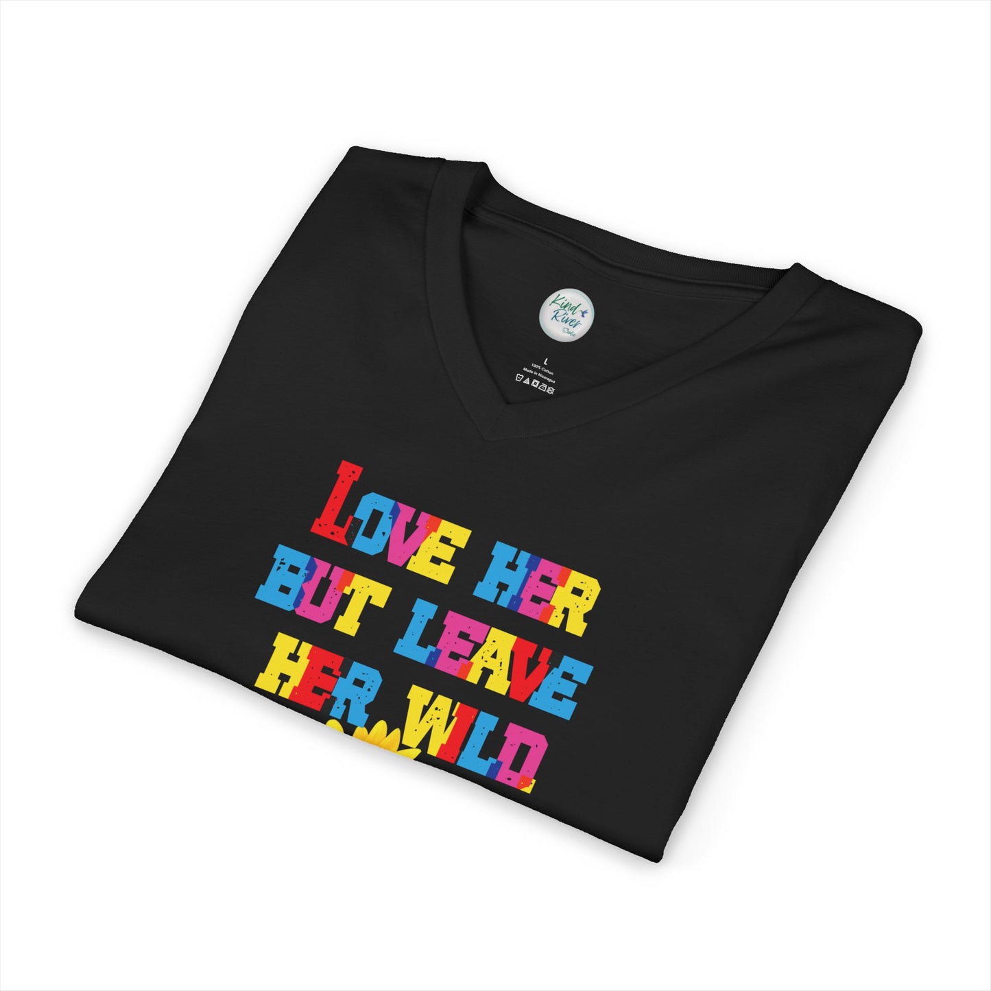 Leave Her Wild - V Neck Tee (Adult)